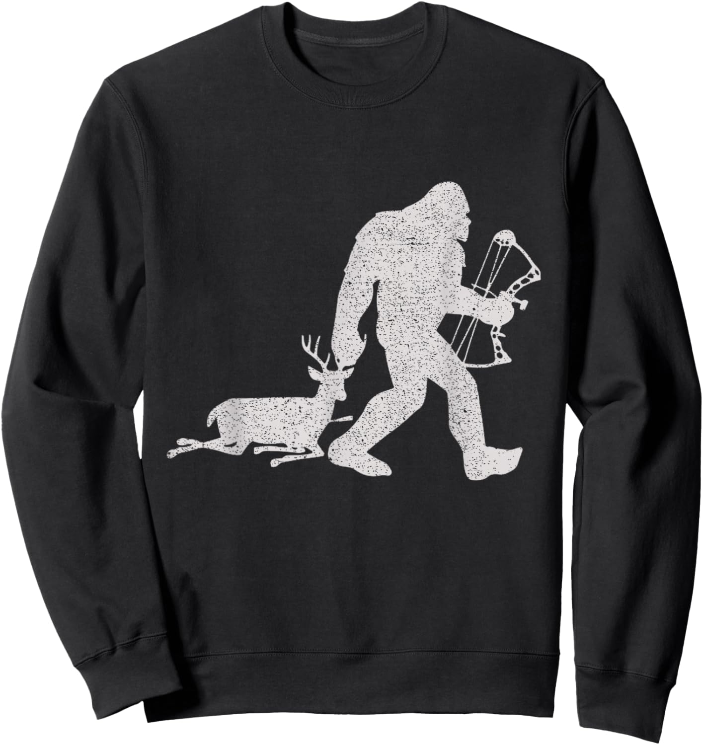 Bigfoot Bags a Deer Big Foot Deer Bow Hunting Sweatshirt - Sweatshirt | Black