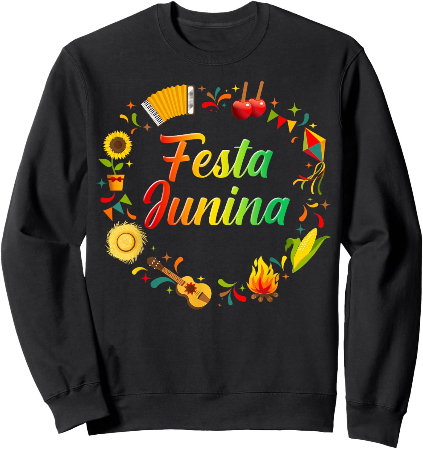 Festa Junina Brazil Brazilian June Festivals Party Men Women Sweatshirt - Sweatshirt | Black
