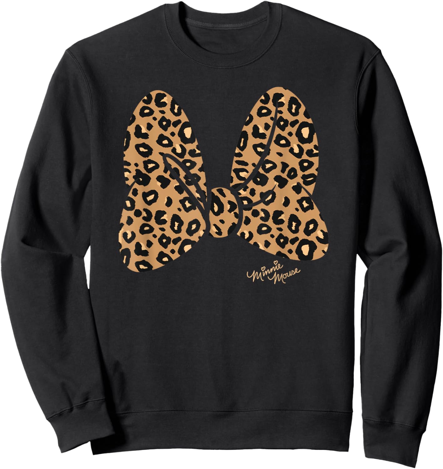 Disney Minnie Mouse Leopard Print Bow Sweatshirt - Sweatshirt | Black