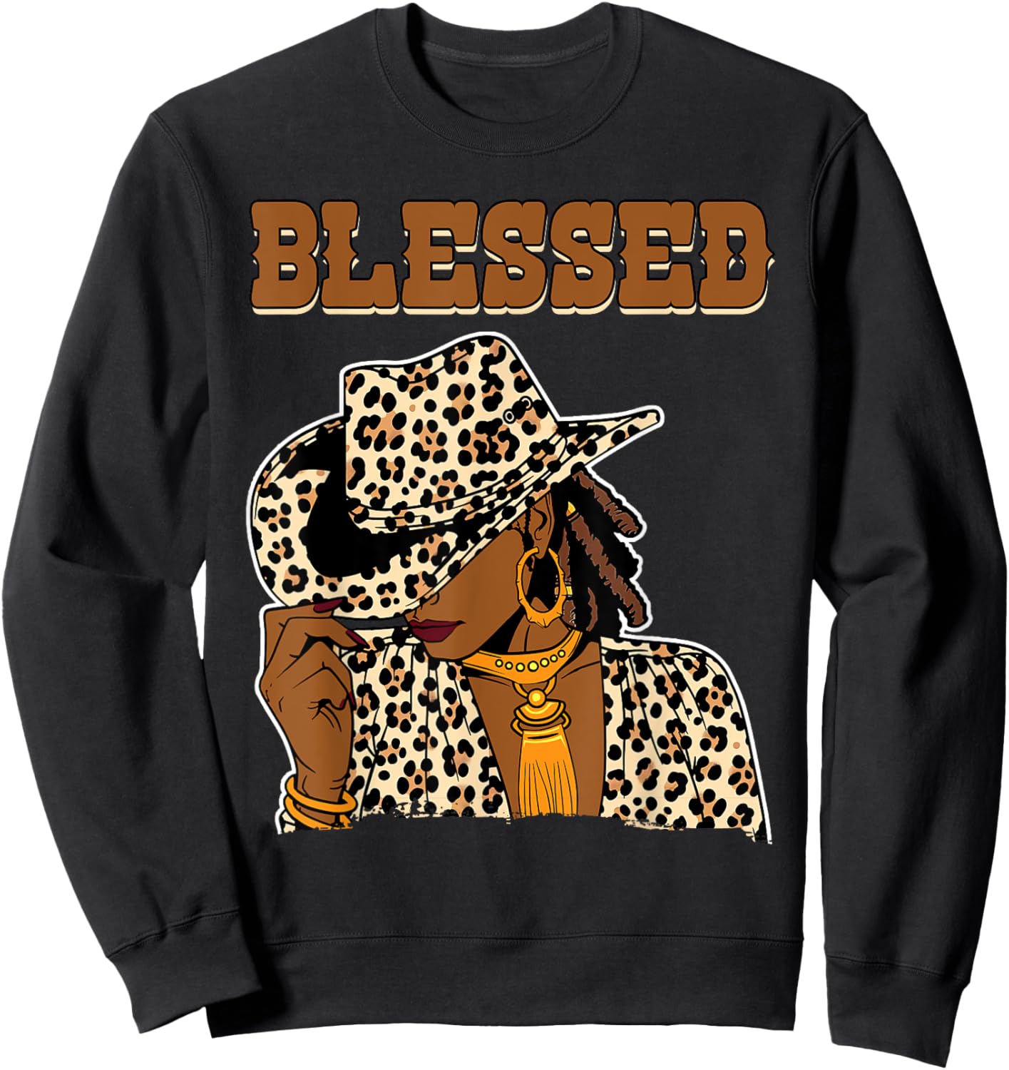 Blessed Cowgirl Black Western Swag African Christian Woman Sweatshirt - Sweatshirt | Black