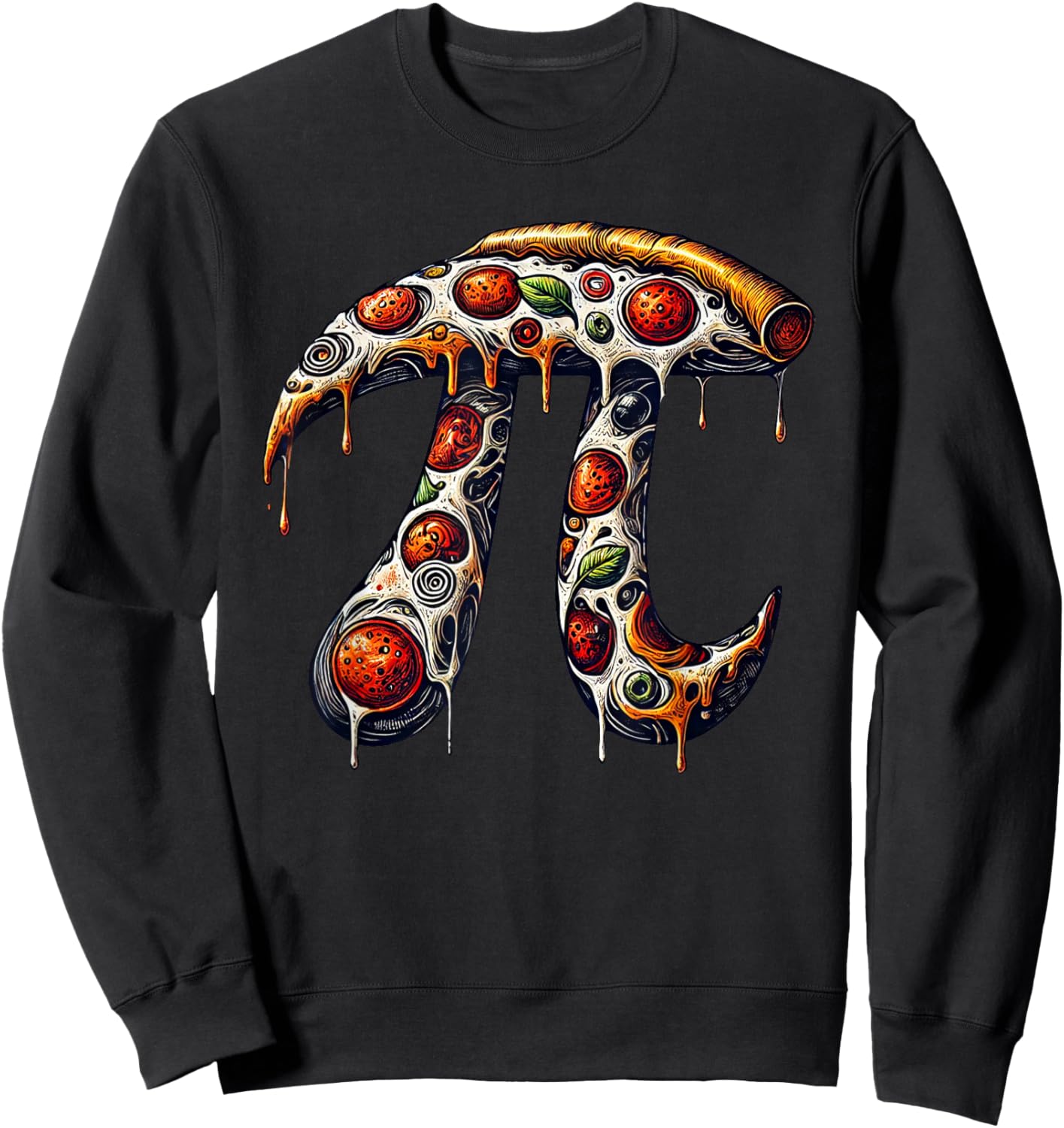 Funny Pizza Pi Math Pi Day Celebration Lover Pizza Pi 3.14 Sweatshirt - Sweatshirt | Black