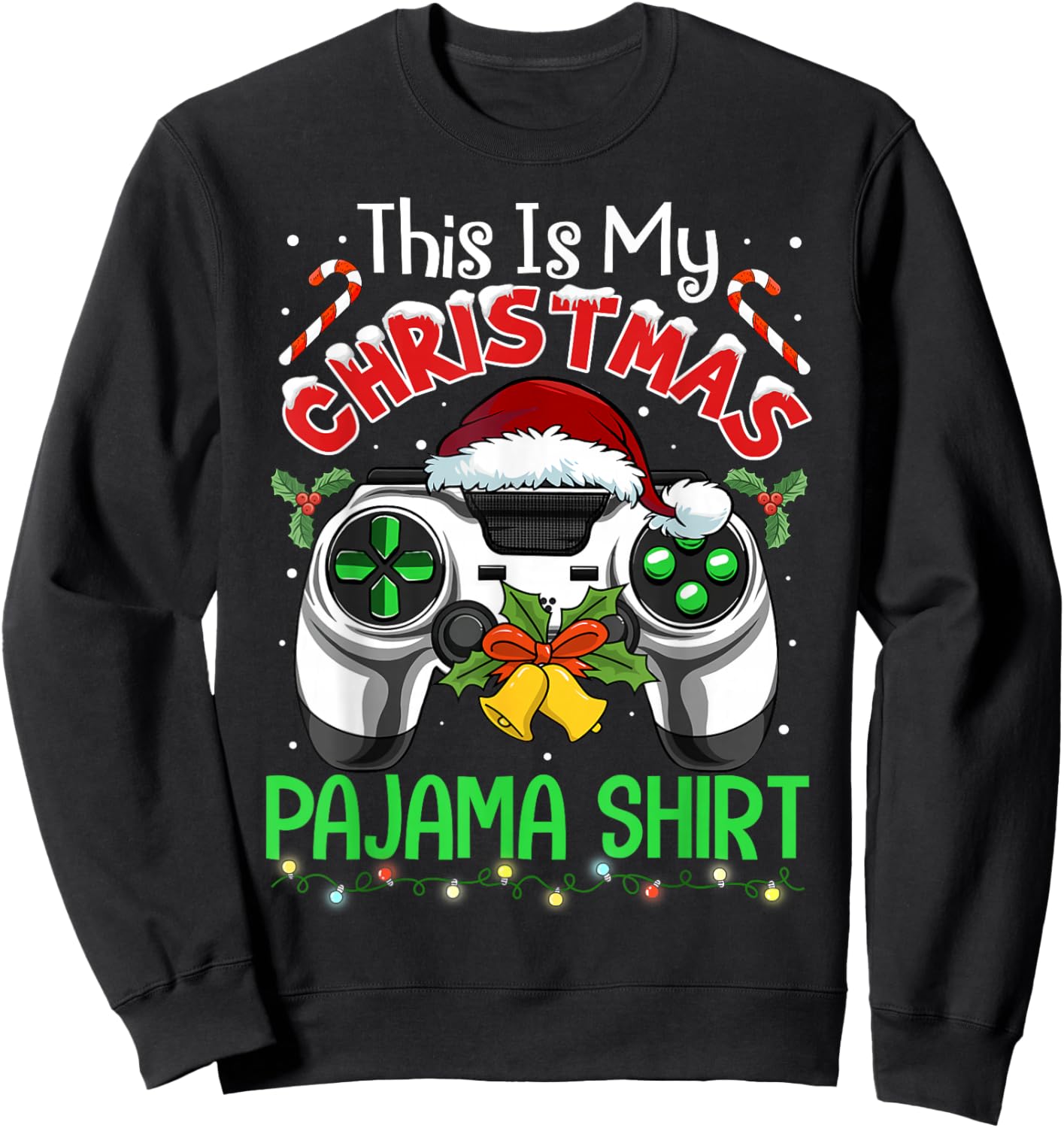 This is My Christmas Pajama Gamer Video Game Boys Kids Sweatshirt - Sweatshirt | Black
