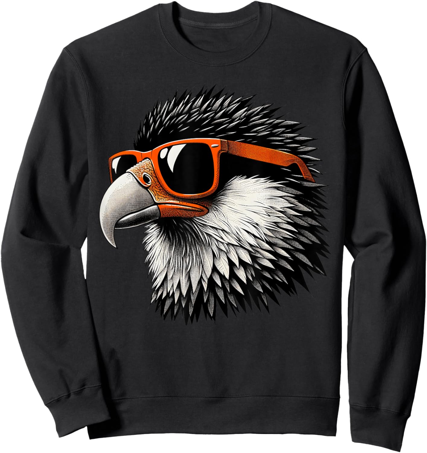 Cool Caracara Bird Wearing Sunglasses Graphic Art Sweatshirt - Sweatshirt | Black
