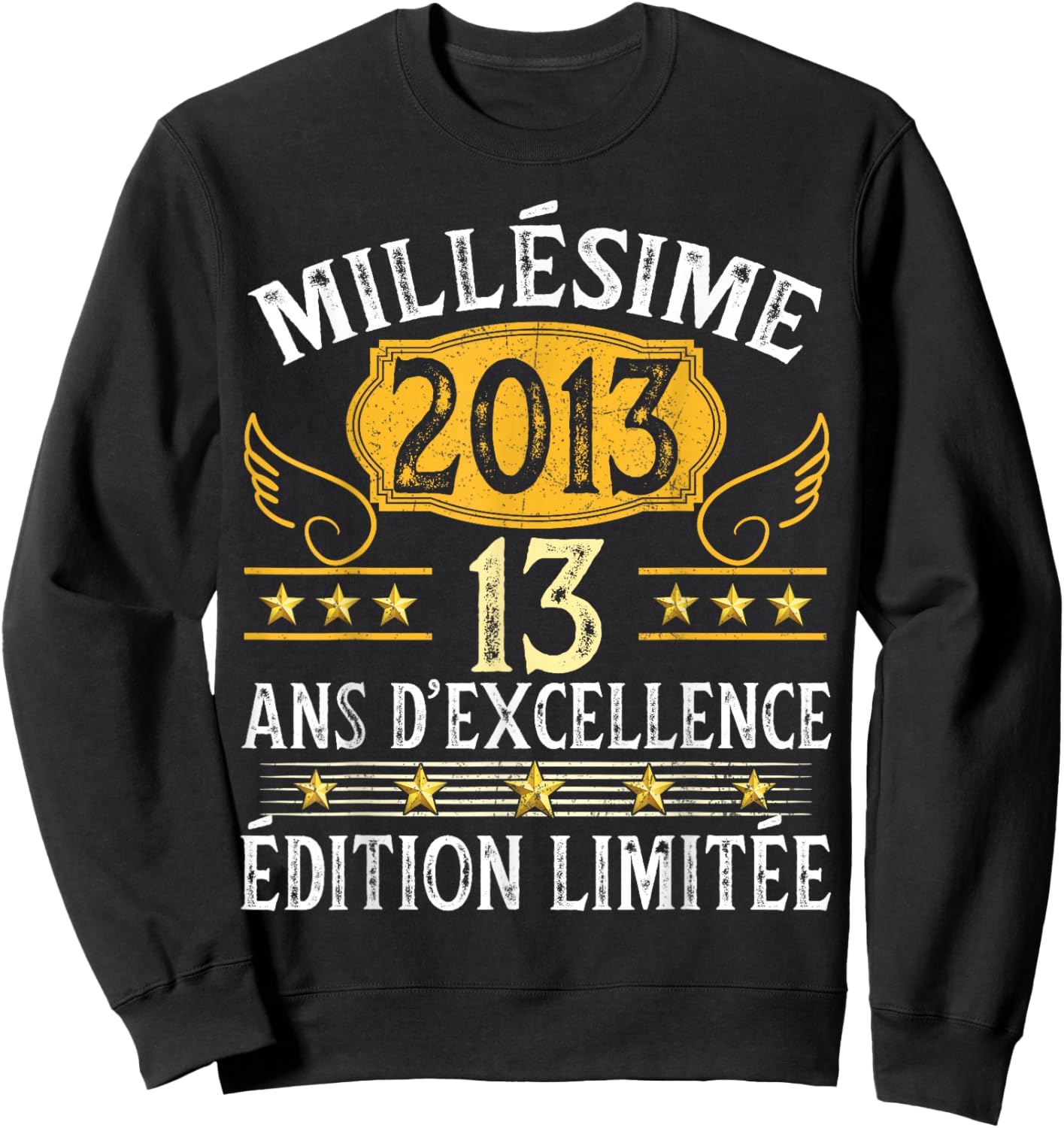 Vintage 2013 13 Years Birthday Girl Boy Vintage 2013 Sweatshirt - Sweatshirt | Black