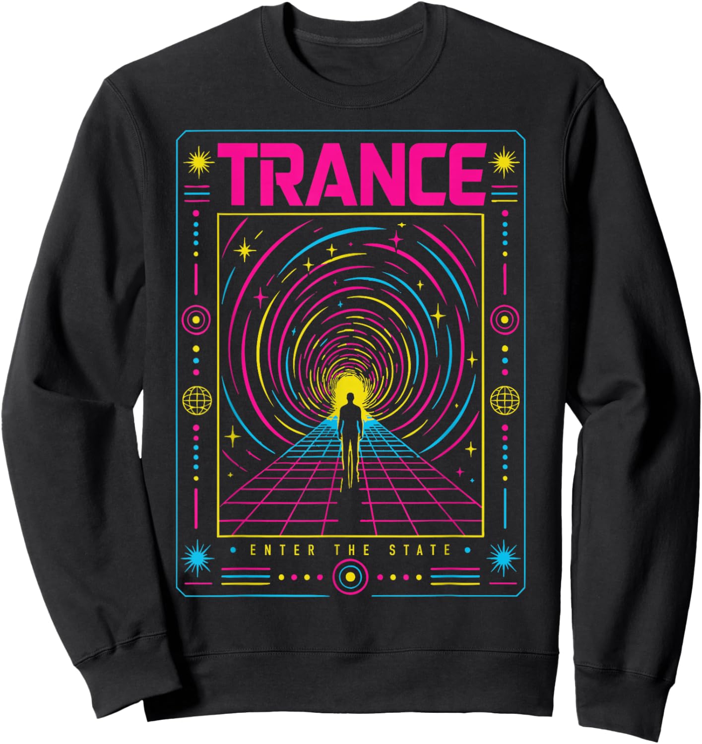 Trance Portal Tunnel Raving Retro Future Rave Music Festival Sweatshirt - Sweatshirt | Black