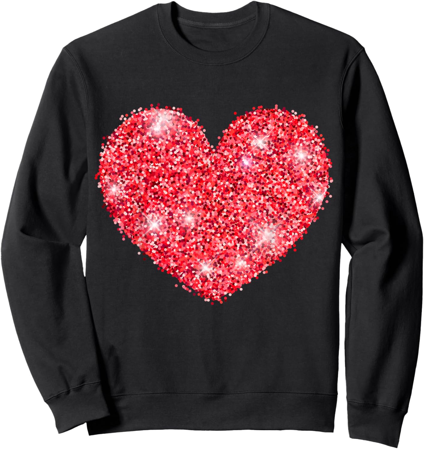 Red Heart Valentine's Day Design Love Sweatshirt - Sweatshirt | Black