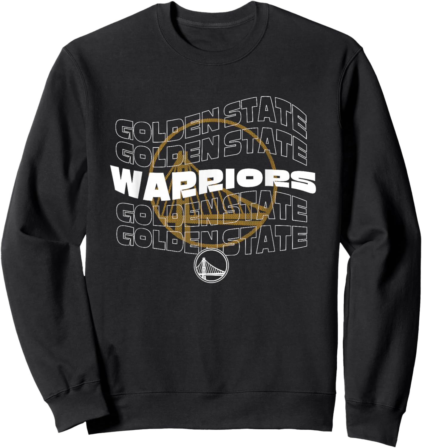 NBA Golden State Warriors Wave Outline Team Logo Sweatshirt - Sweatshirt | Black