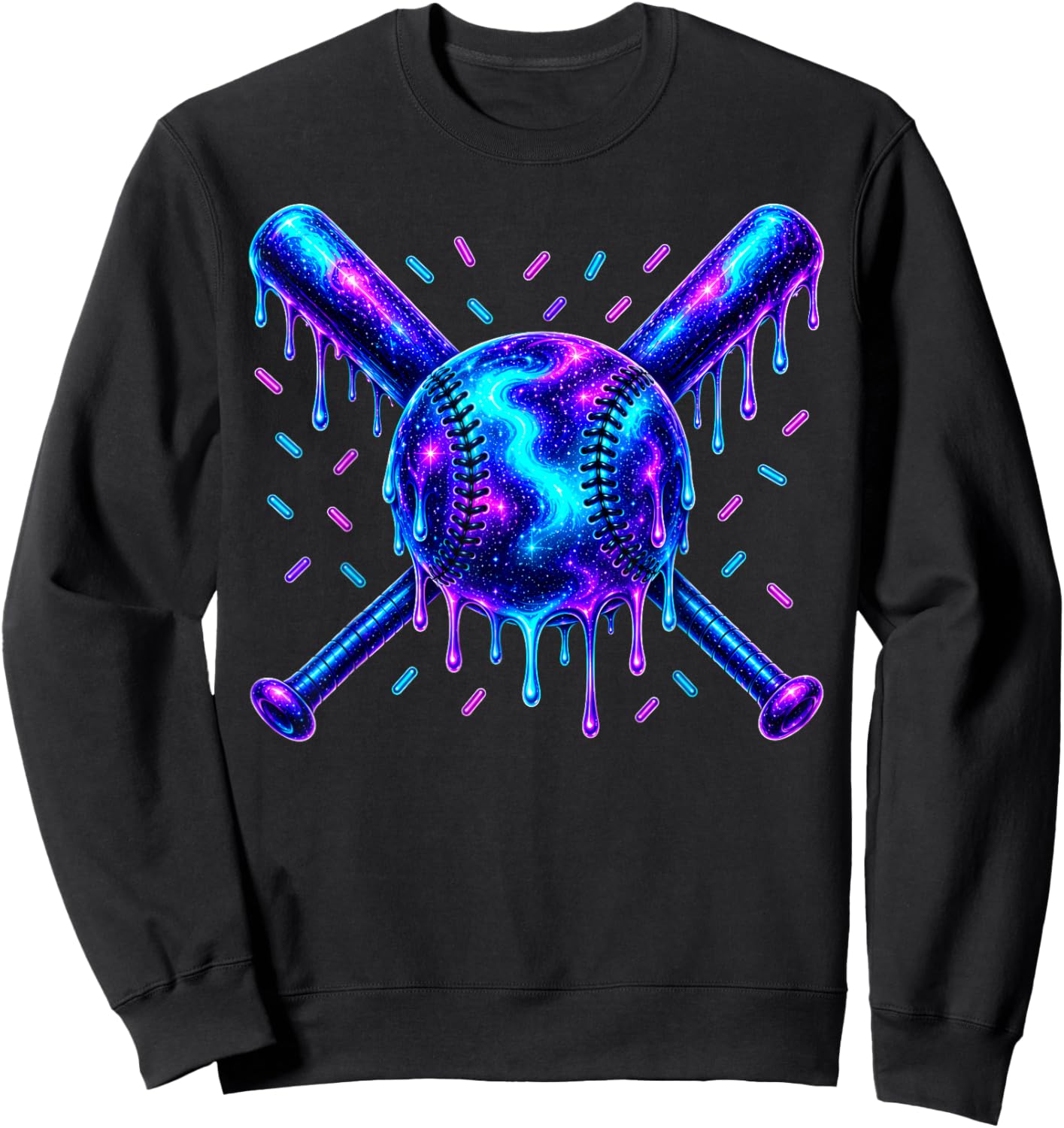 Baseball Drip Ice Cream Boys Cosmic Baseball Glow Sweatshirt - Sweatshirt | Black