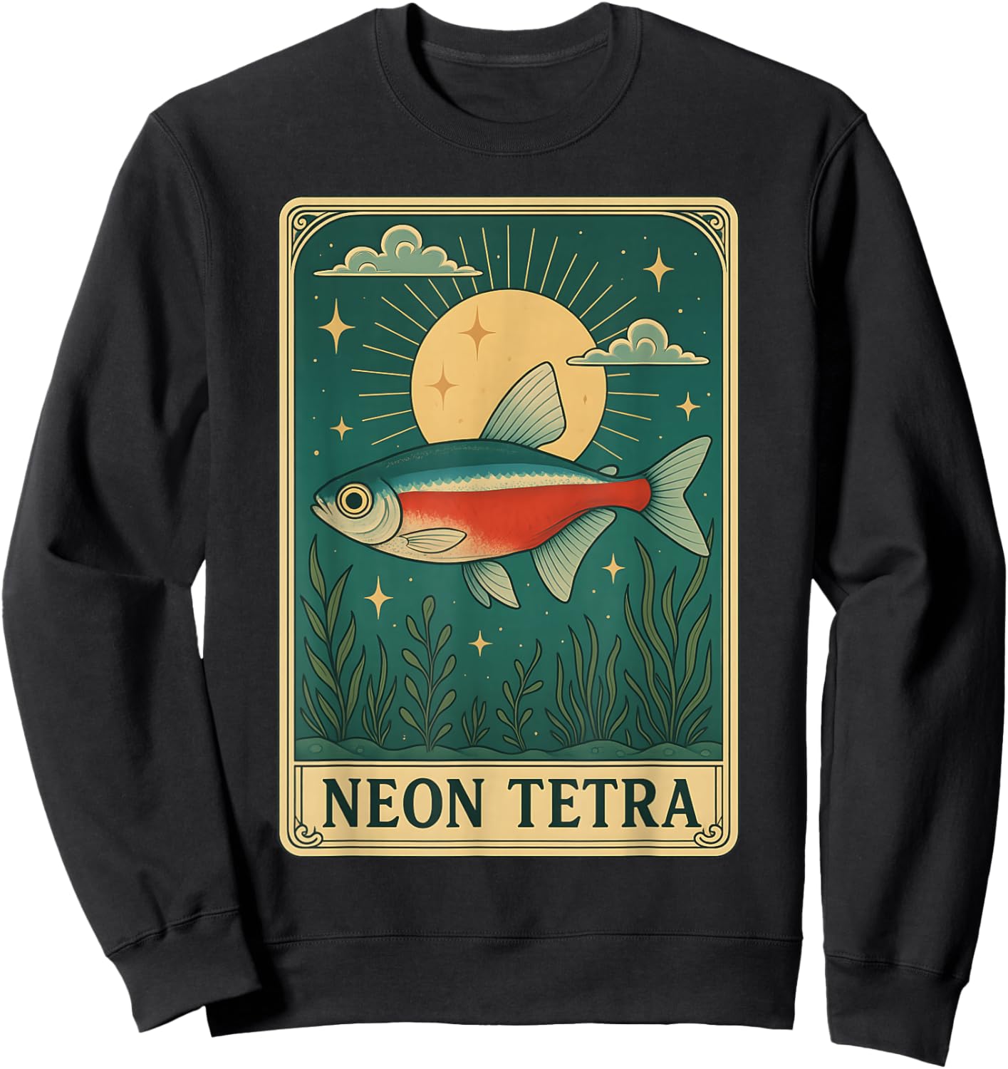 Neon Tetra Tarot Card Sweatshirt - Sweatshirt | Black