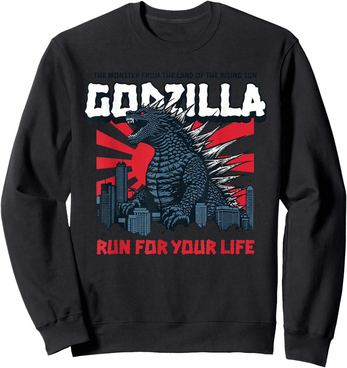 Monster - Godzilla Run for Your Life Sweatshirt - Sweatshirt | Black