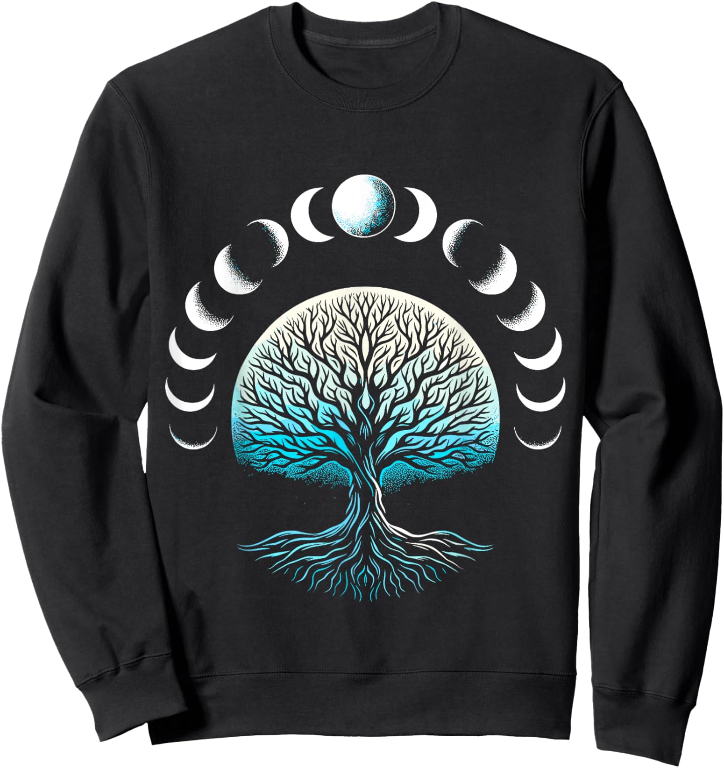 Tree Phases Of The Moon Sweatshirt - Sweatshirt | Black