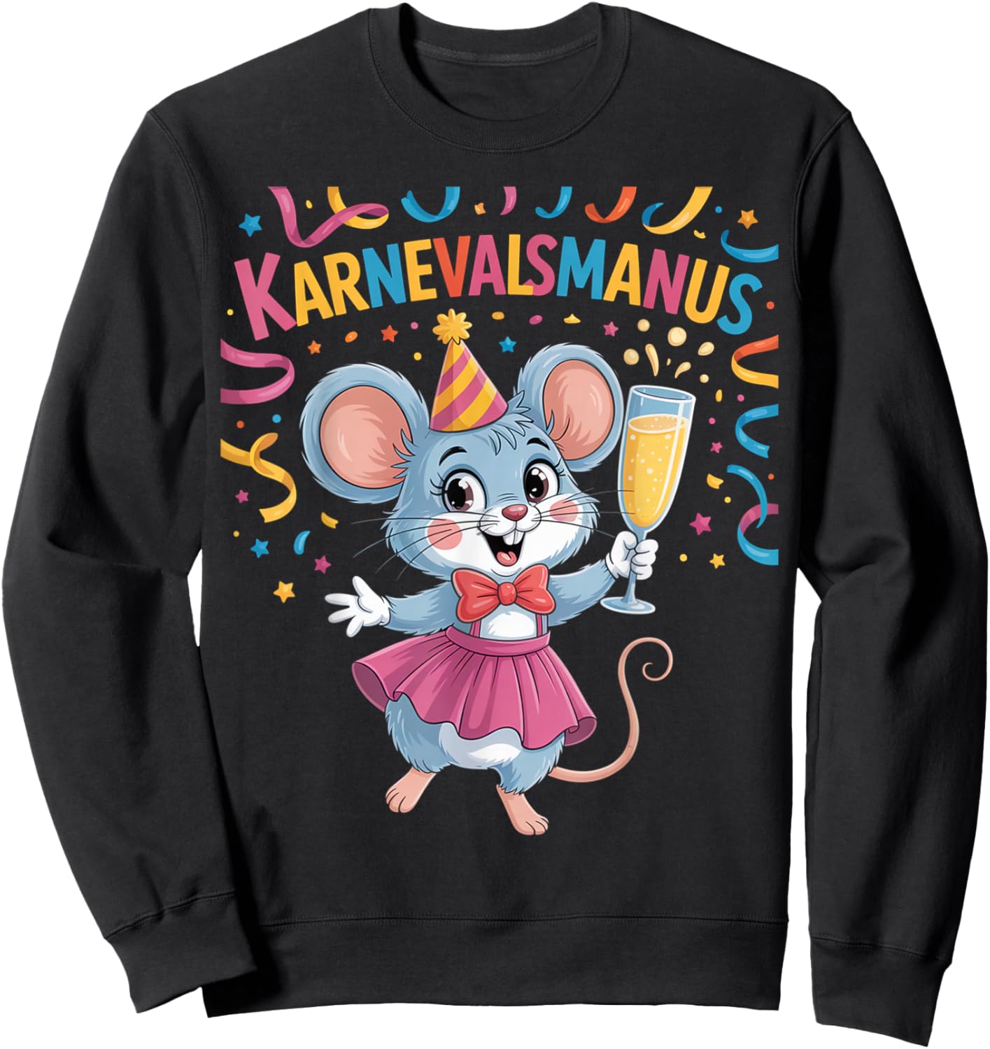 Carnival Mouse Cologne Alaaf Women's Costume Party Mouse Sweatshirt - Sweatshirt | Black