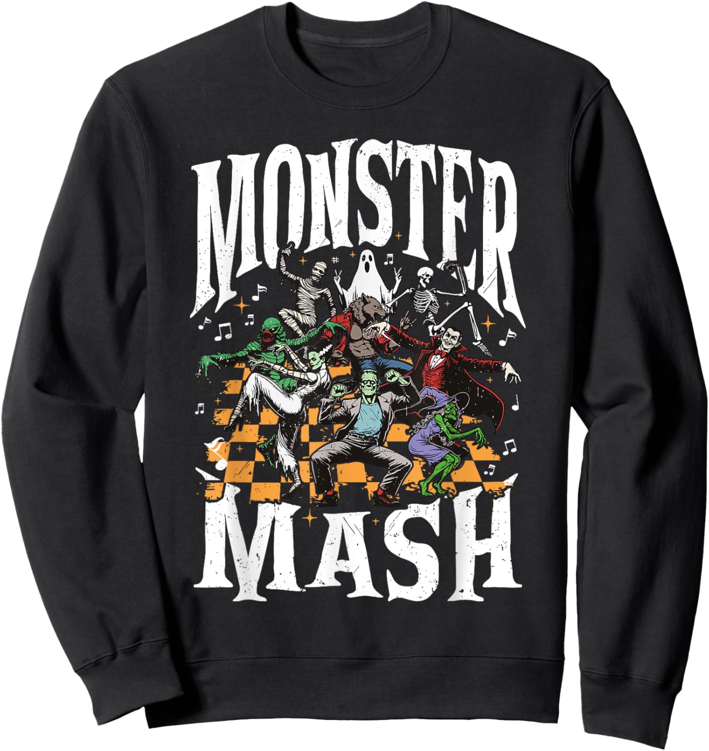 Monster Mash Retro Halloween Funny Monster Spooky Men Sweatshirt - Sweatshirt | Black