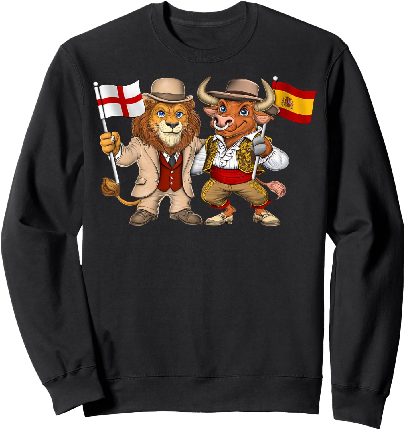 British English Spanish Roots England UK Spain Flag Sweatshirt - Sweatshirt | Black