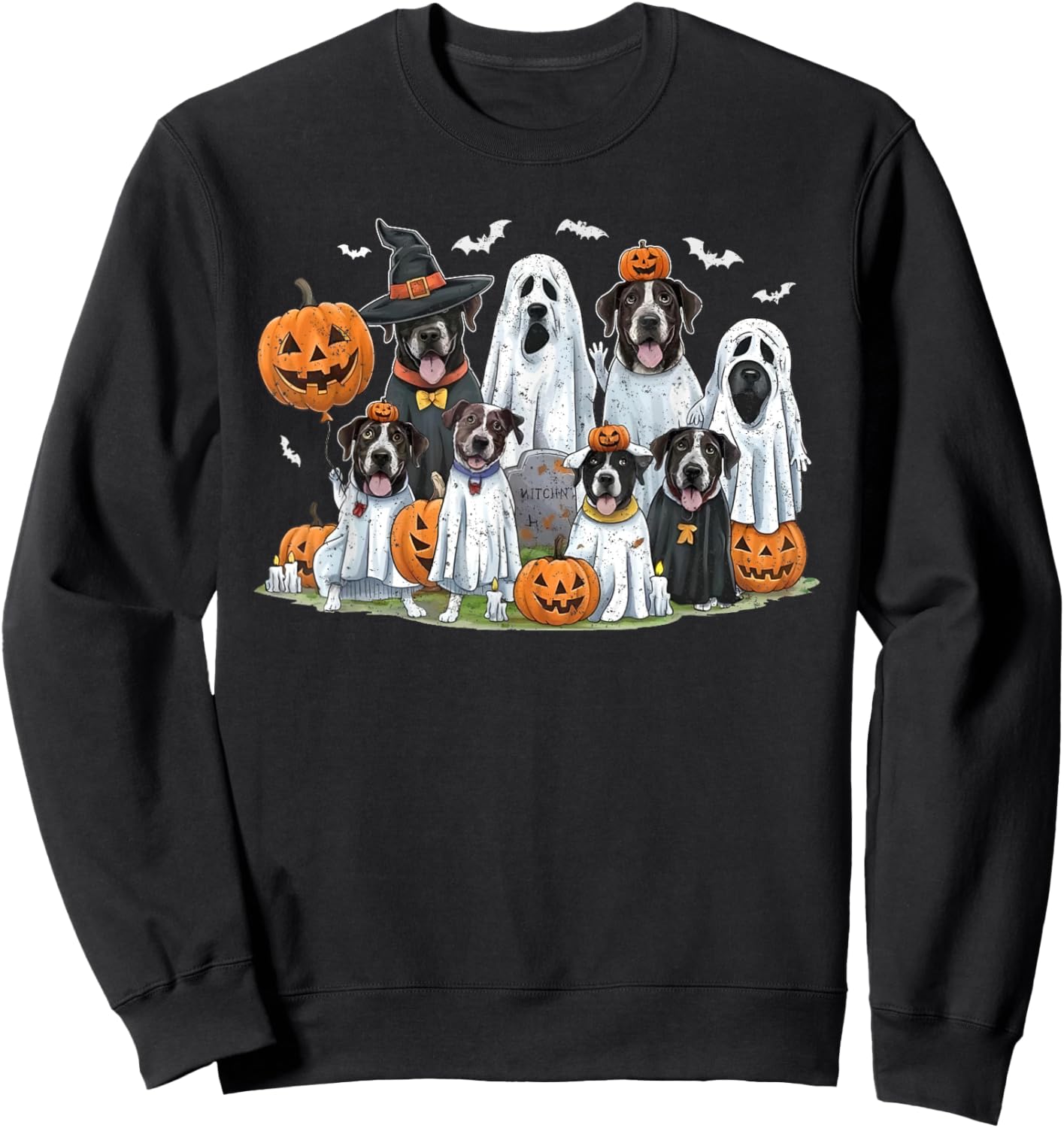 Dog Ghost Cute Dogs Dressed As Ghosts Funny Halloween Gifts Sweatshirt - Sweatshirt | Black