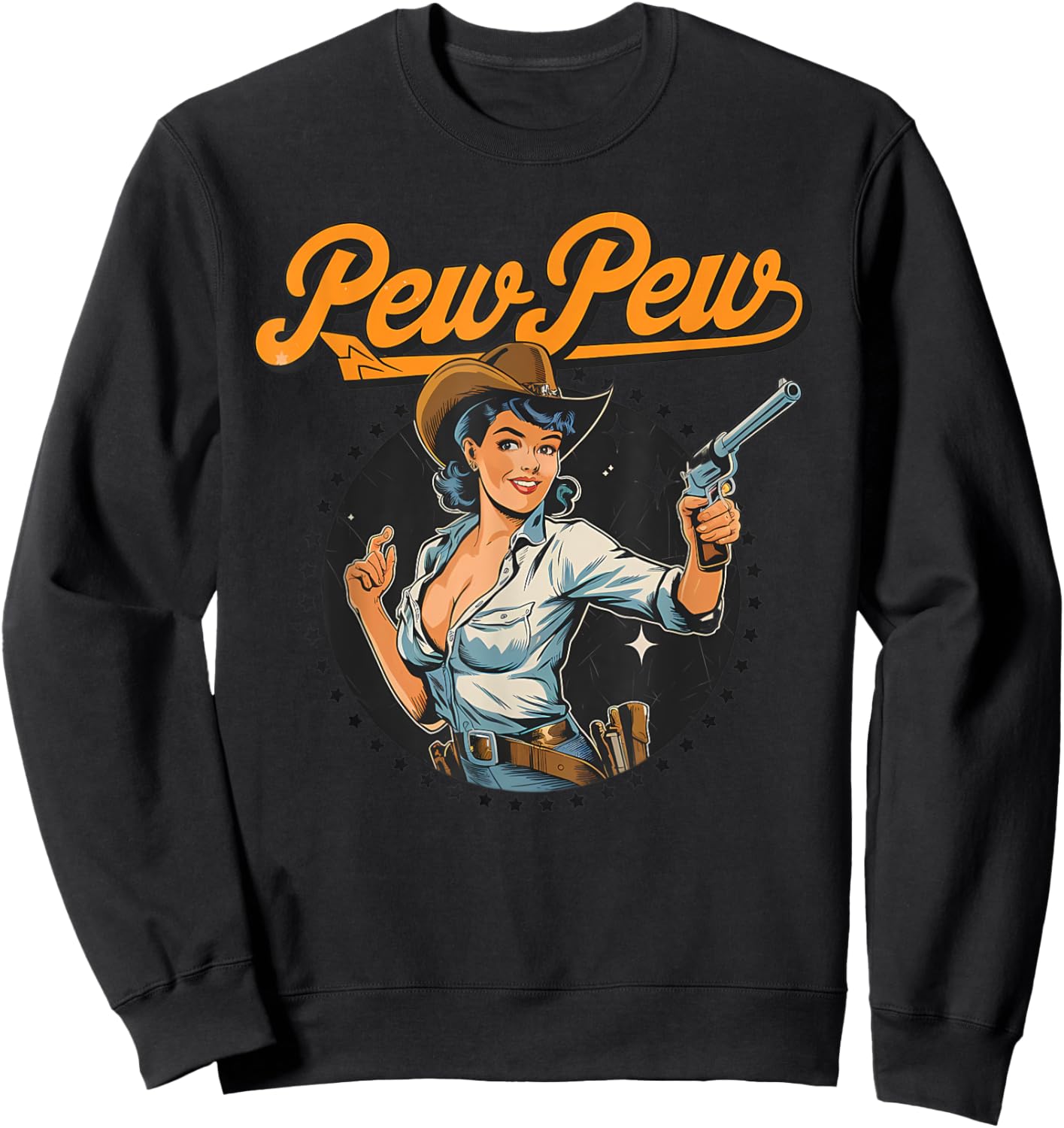 Vintage Cowboy Cowgirl Country & Western Wild West Horse Sweatshirt - Sweatshirt | Black