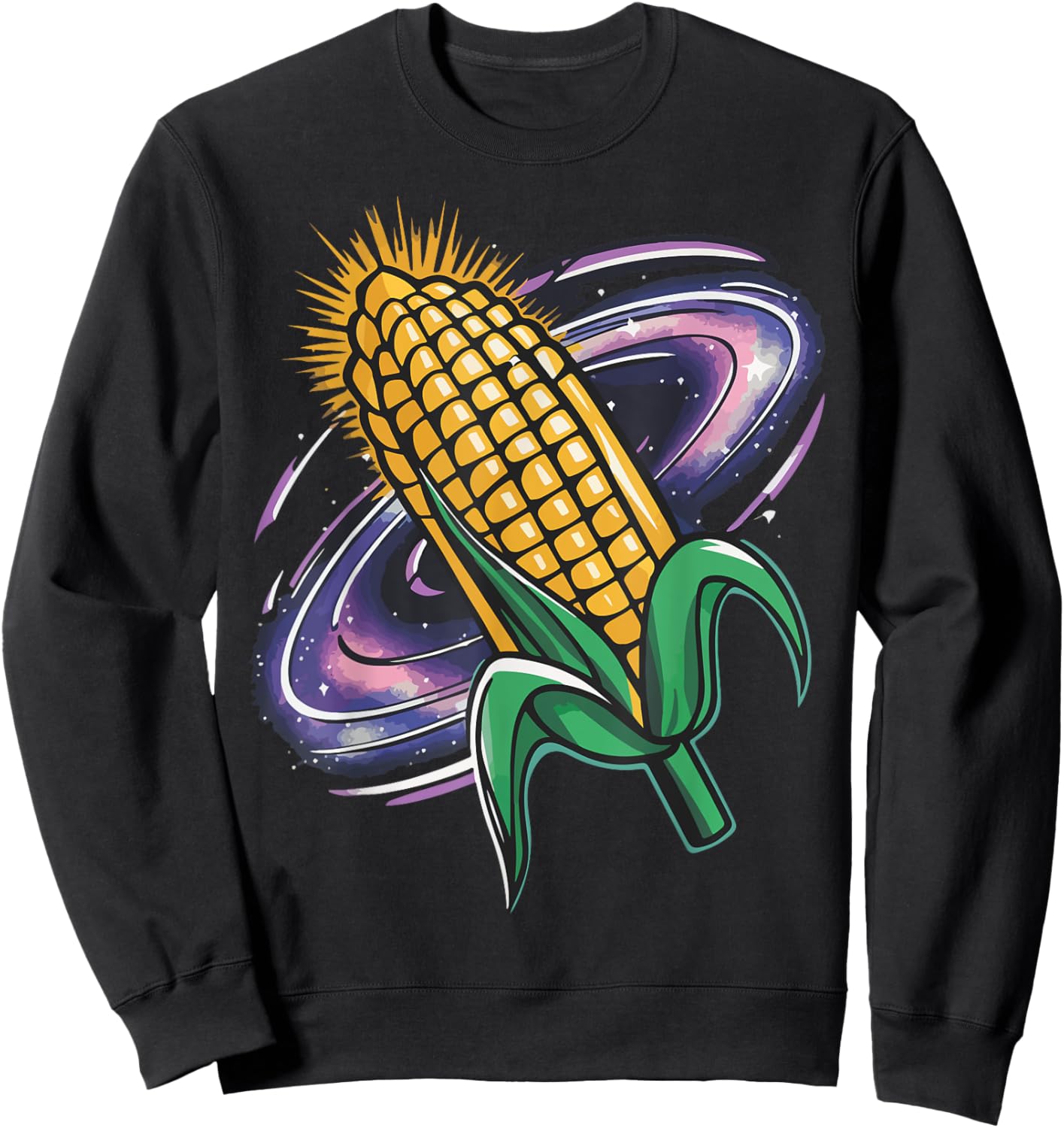 Space Corn Outfit Maize Farmer Costume Farm Life Sweatshirt - Sweatshirt | Black