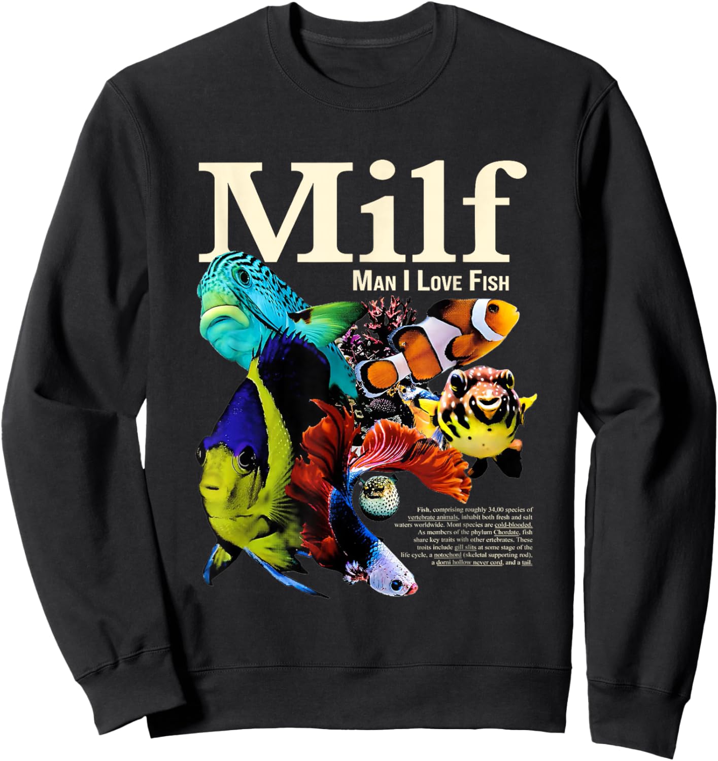 Milf Man I Love Fish Funny Fishing Sweatshirt - Sweatshirt | Black