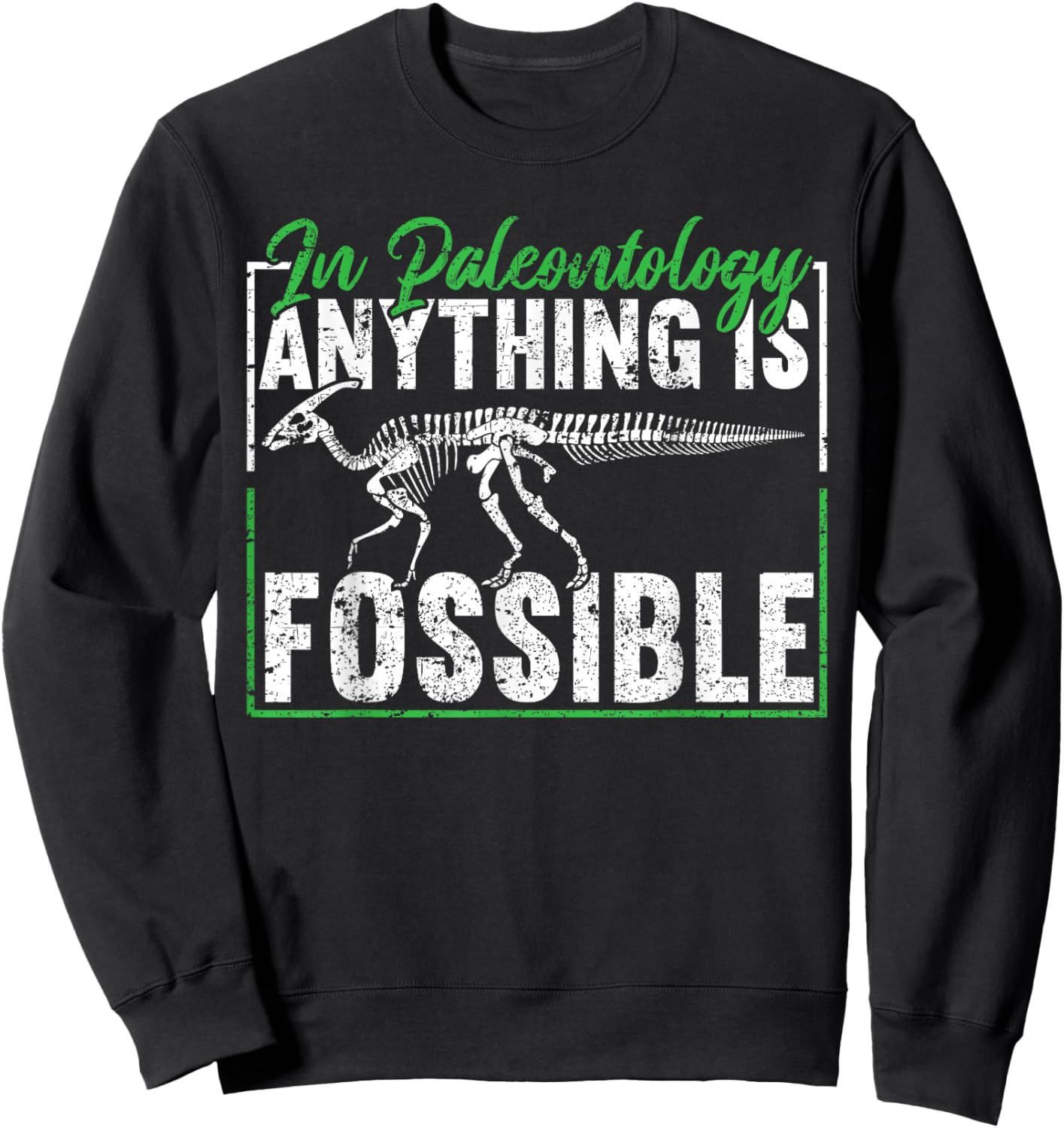 In Paleontology Anything Is Fossible Funny Fossil Hunting Sweatshirt - Sweatshirt | Black