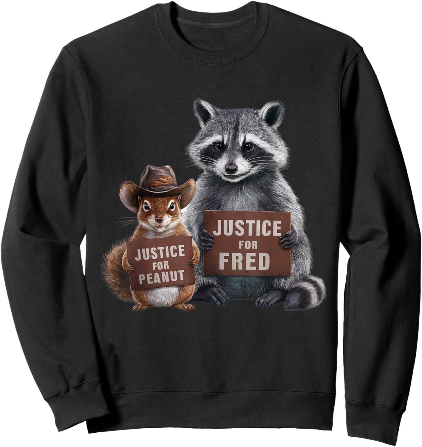 Justice For Peanut And Fred -Kids Black Cartoon Classic Sweatshirt - Sweatshirt | Black