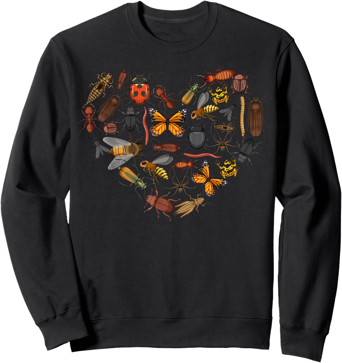Valentine Bug Lover Insects Love Heart Entomologist Sweatshirt - Sweatshirt | Black