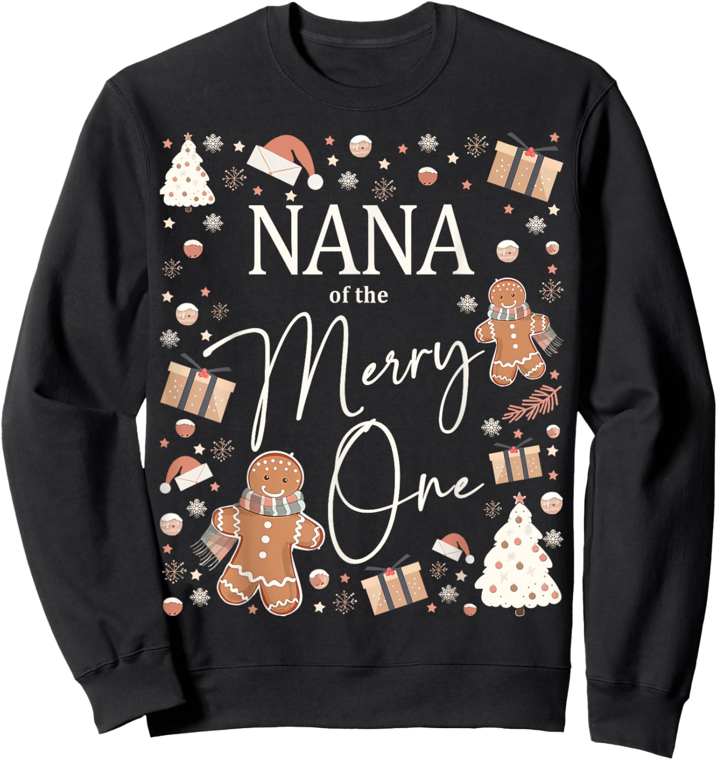 Nana of The Merry One Gingerbread Family's Fun at Christmas Sweatshirt - Sweatshirt | Black