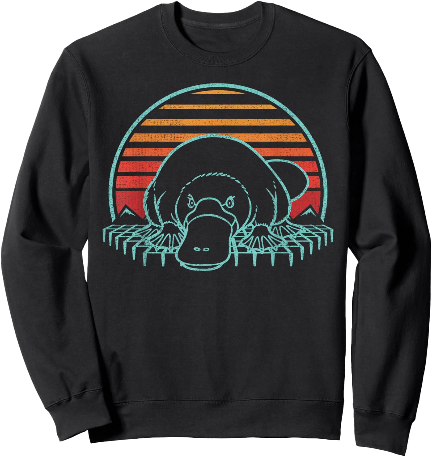 Platypus Lover Animal Retro Vintage 80s Sweatshirt - Sweatshirt | Black