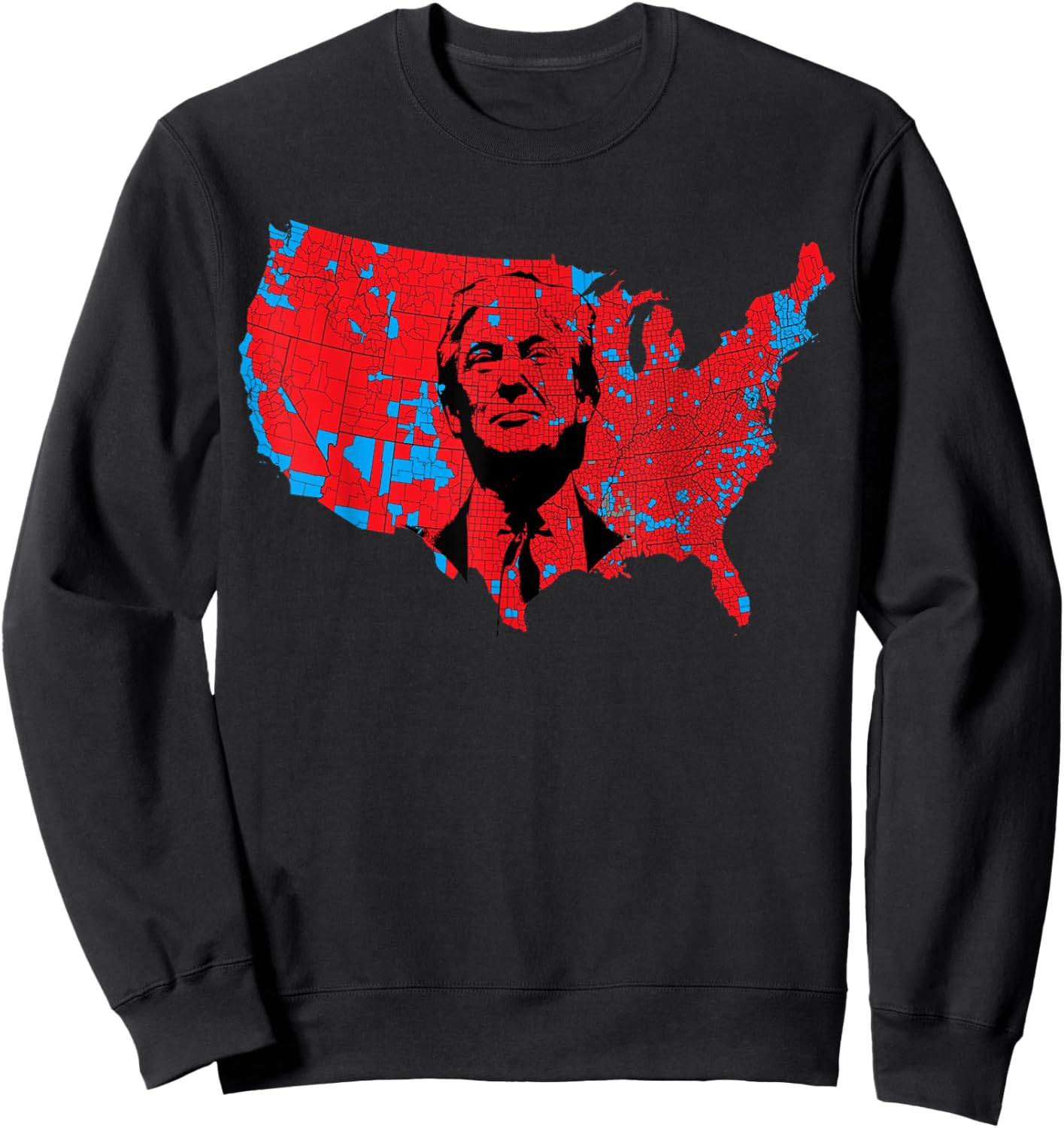 Red Wave Map of USA in the Trump 2024 Presidential Election Sweatshirt - Sweatshirt | Black