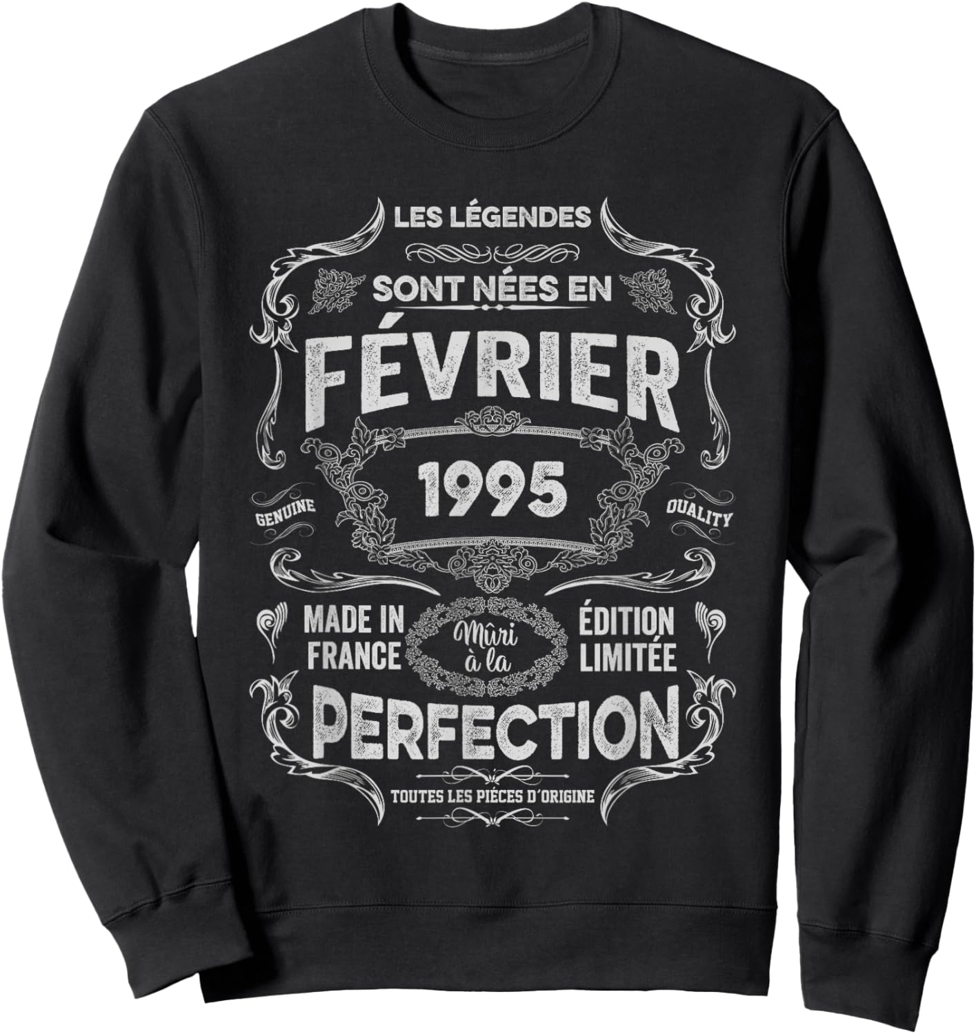 Legends Are Born in February 1995 31st Birthday Sweatshirt - Sweatshirt | Black