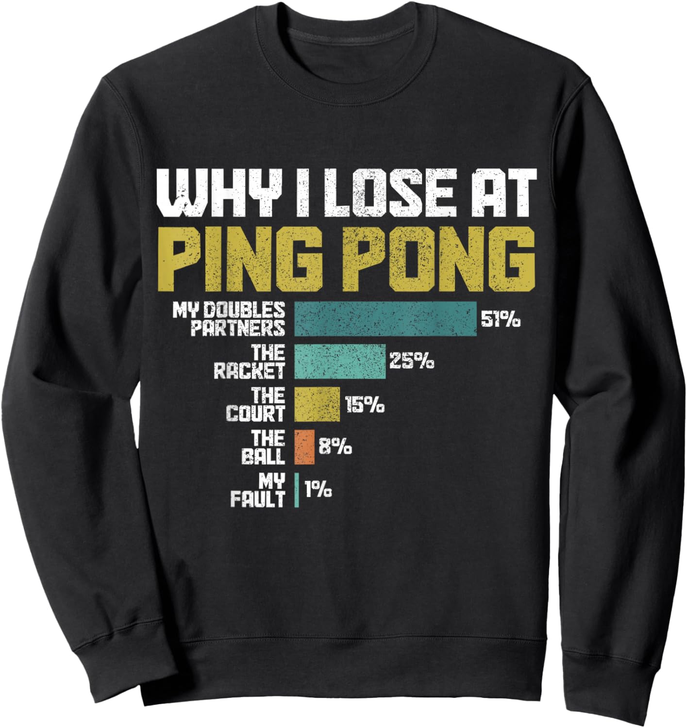 Why I Lose At Ping Pong Funny Table Tennis Sweatshirt - Sweatshirt | Black