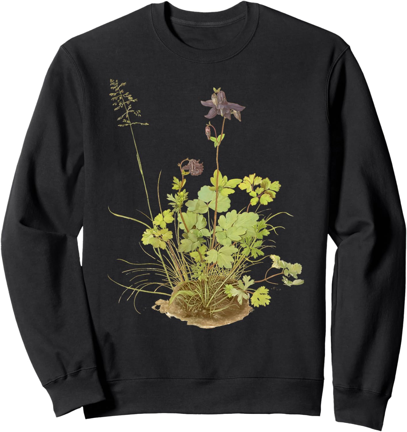 Piece of Turf with The Columbine by Albrecht Durer (1526) Sweatshirt - Sweatshirt | Black