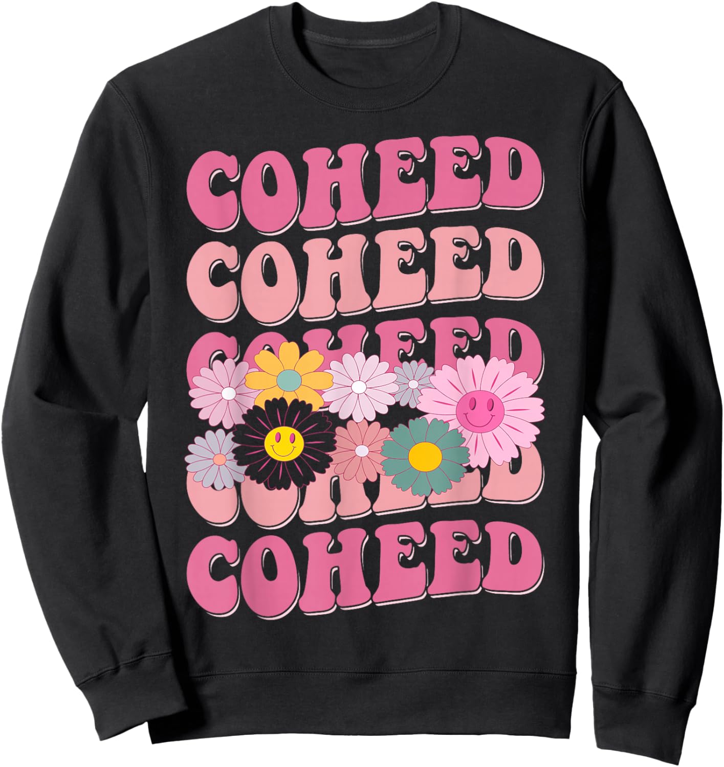 Girl Retro Coheed First Name Personalized Groovy 80's Sweatshirt - Sweatshirt | Black