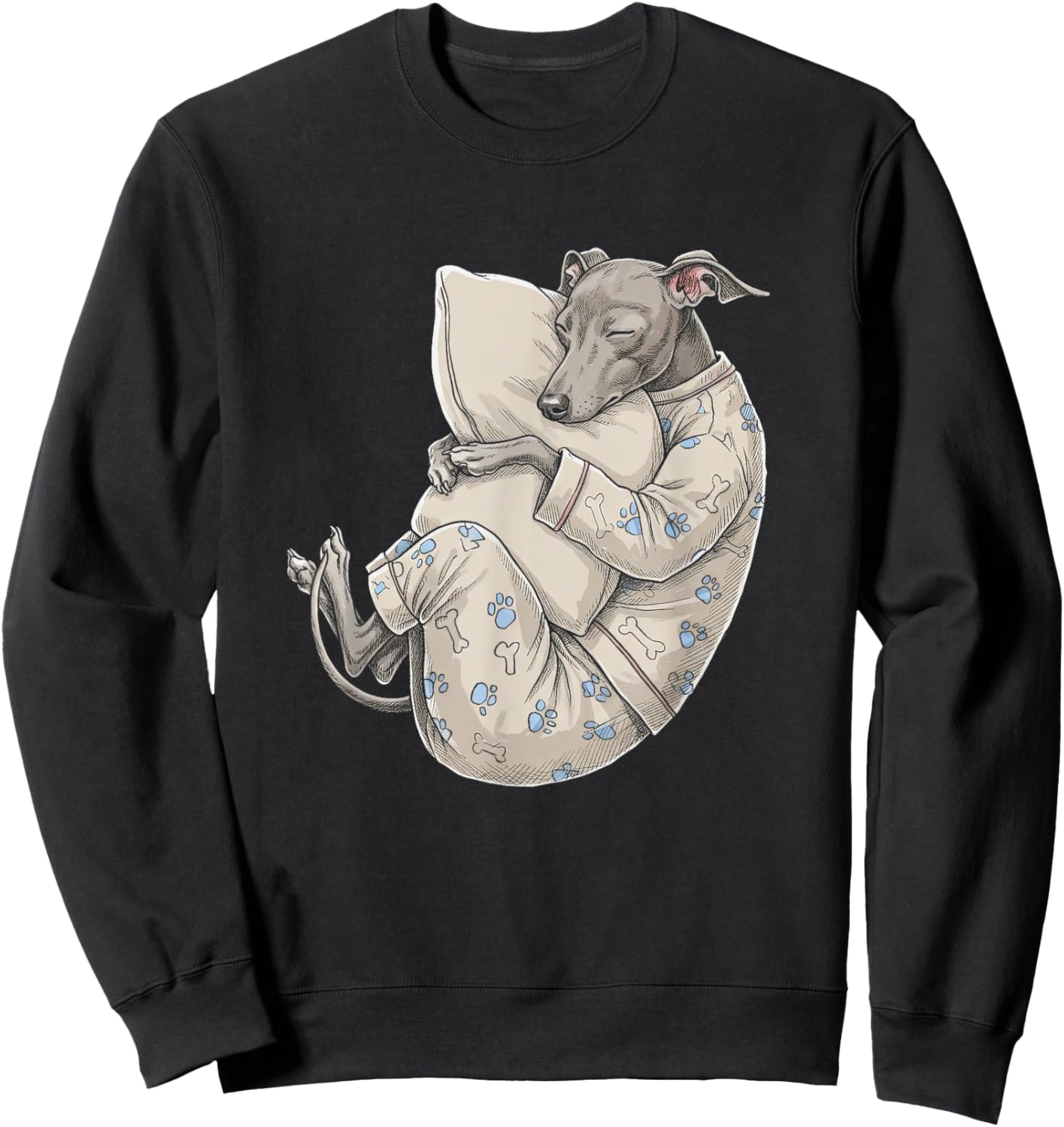 Funny Sleepy Italian Greyhound Pajama Men Women Kids Sweatshirt - Sweatshirt | Black