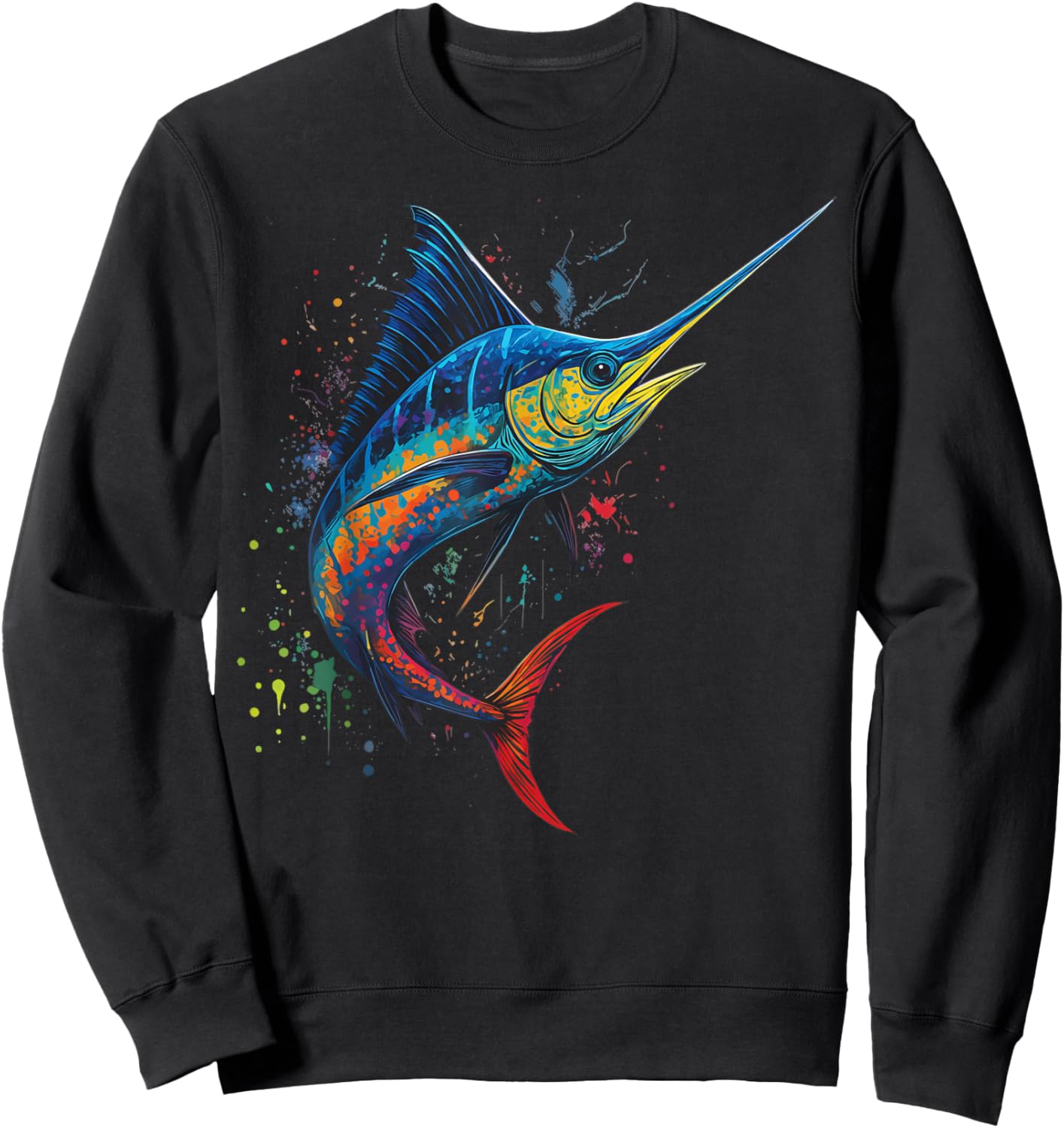 Colorful Greatsword Deep Sea Fishing Sweatshirt - Sweatshirt | Black