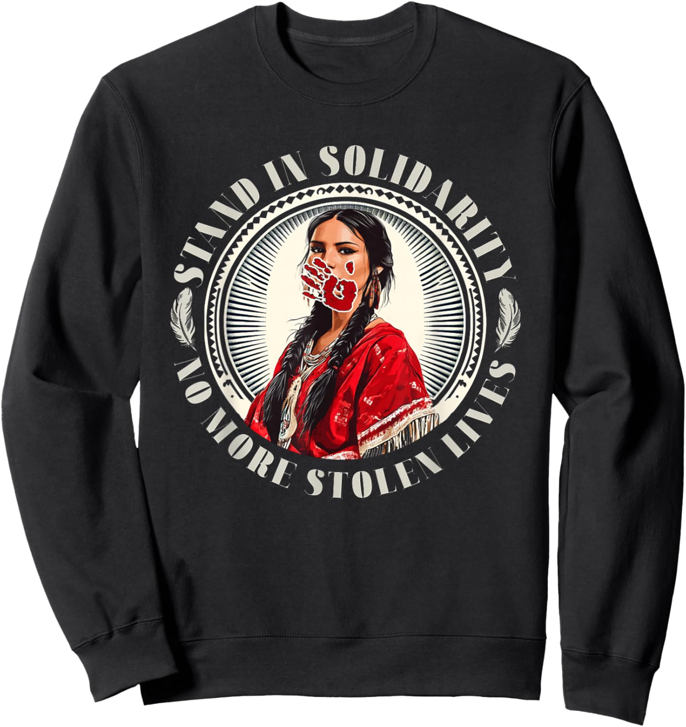 MMIW Awareness Indigenous Women Stolen Sisters Native Art Sweatshirt - Sweatshirt | Black