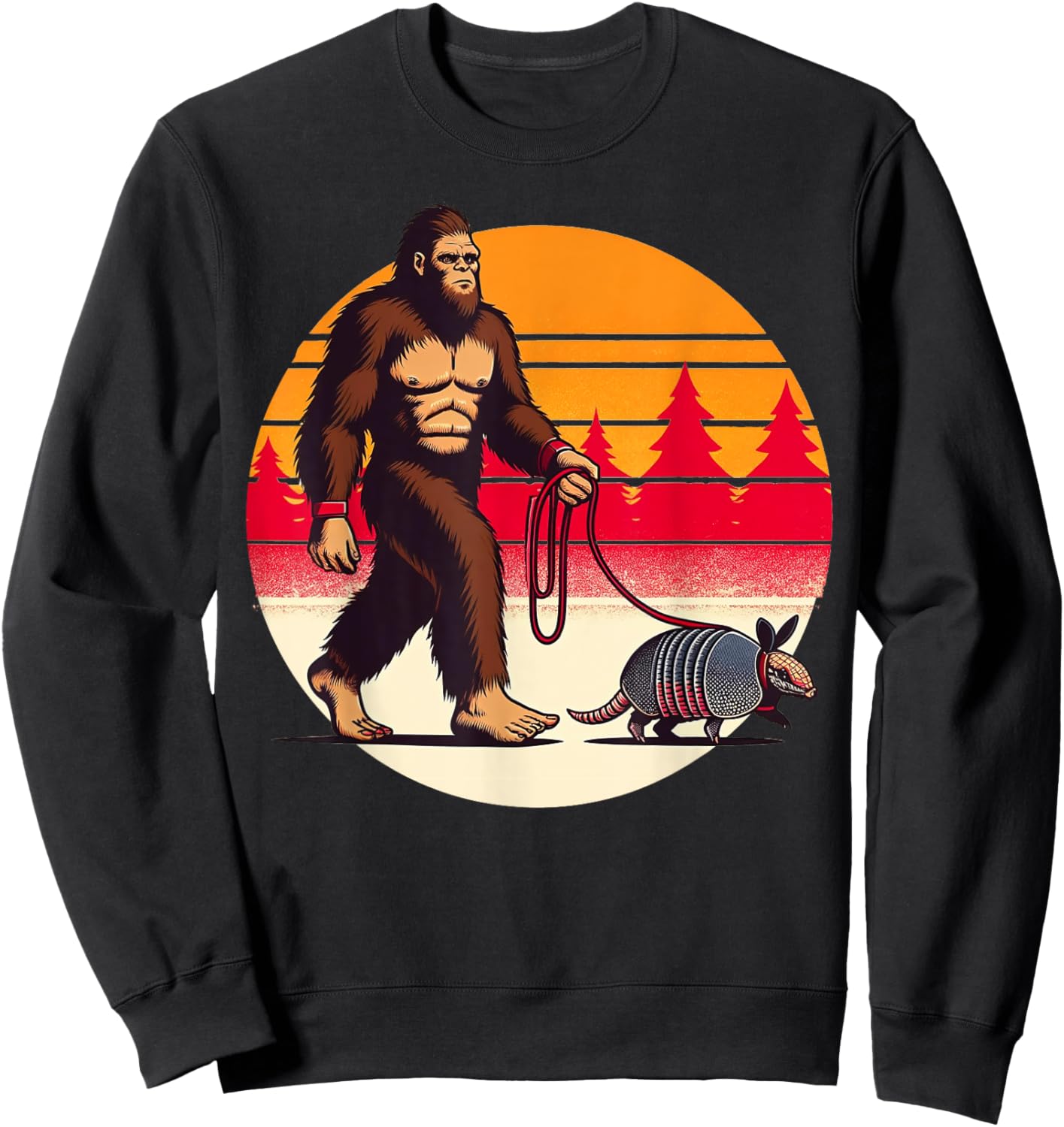 Armadillo-Shirt Bigfoot Walking Armadillos Funny Men Dad Sweatshirt - Sweatshirt | Black