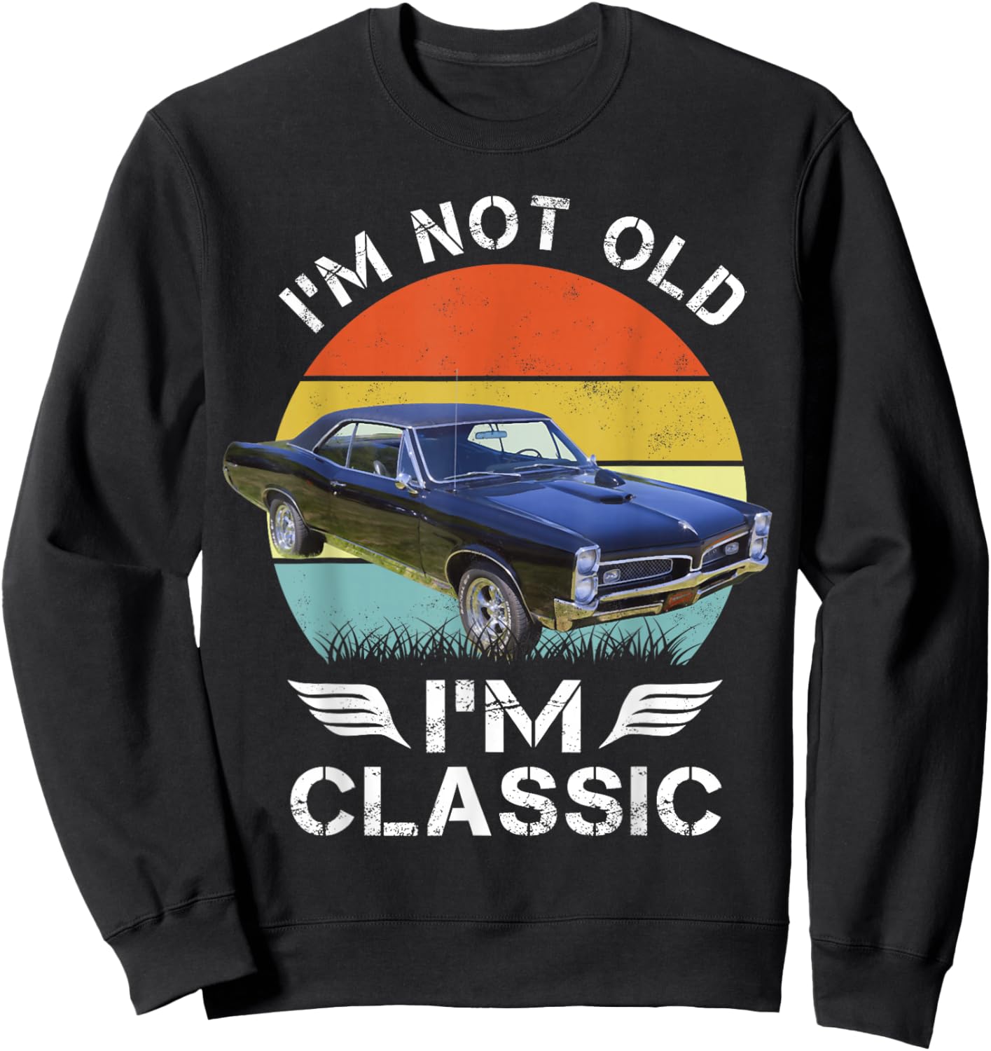 1967 67 GTO Classic Car Old School Muscle Car Sweatshirt - Sweatshirt | Black