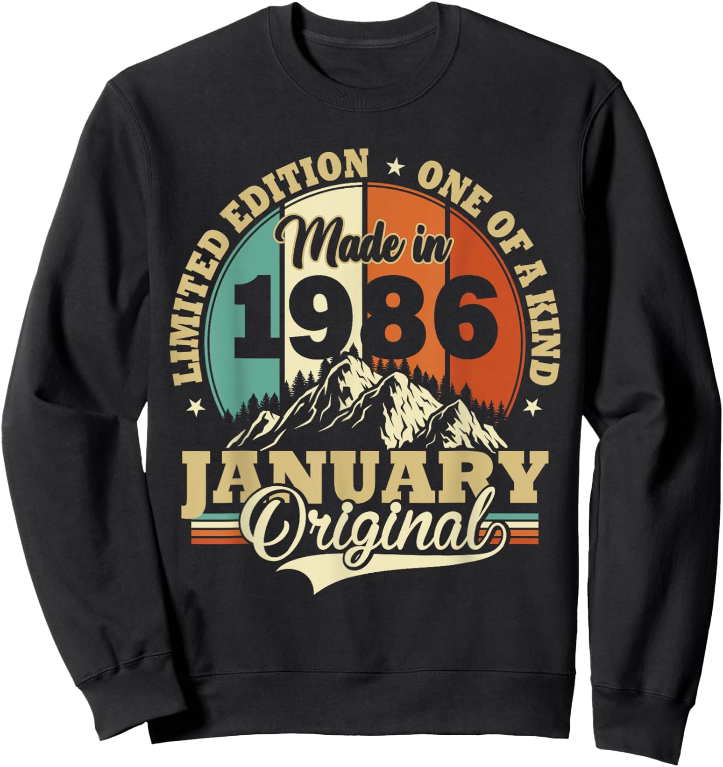 Vintage January 1986 Humor Gift Birthday 40 Years Sweatshirt - Sweatshirt | Black