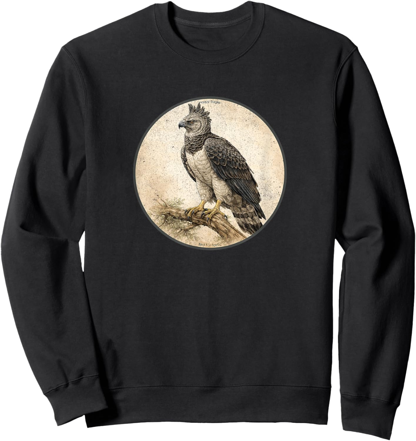 Colorful Retro Harpy Eagle Bird Design Sweatshirt - Sweatshirt | Black