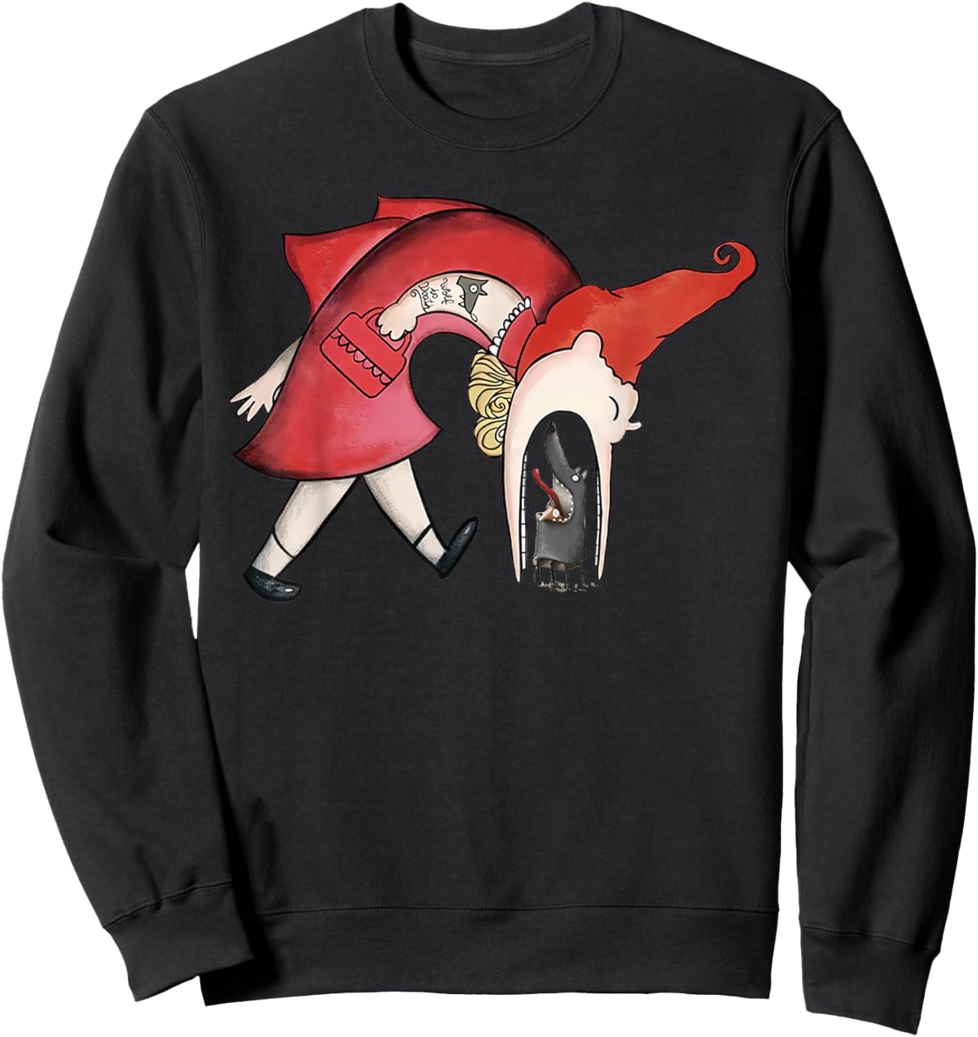 Soulisfree Avengers Little Red Riding Hood Eating Wolf Sweatshirt - Sweatshirt | Black