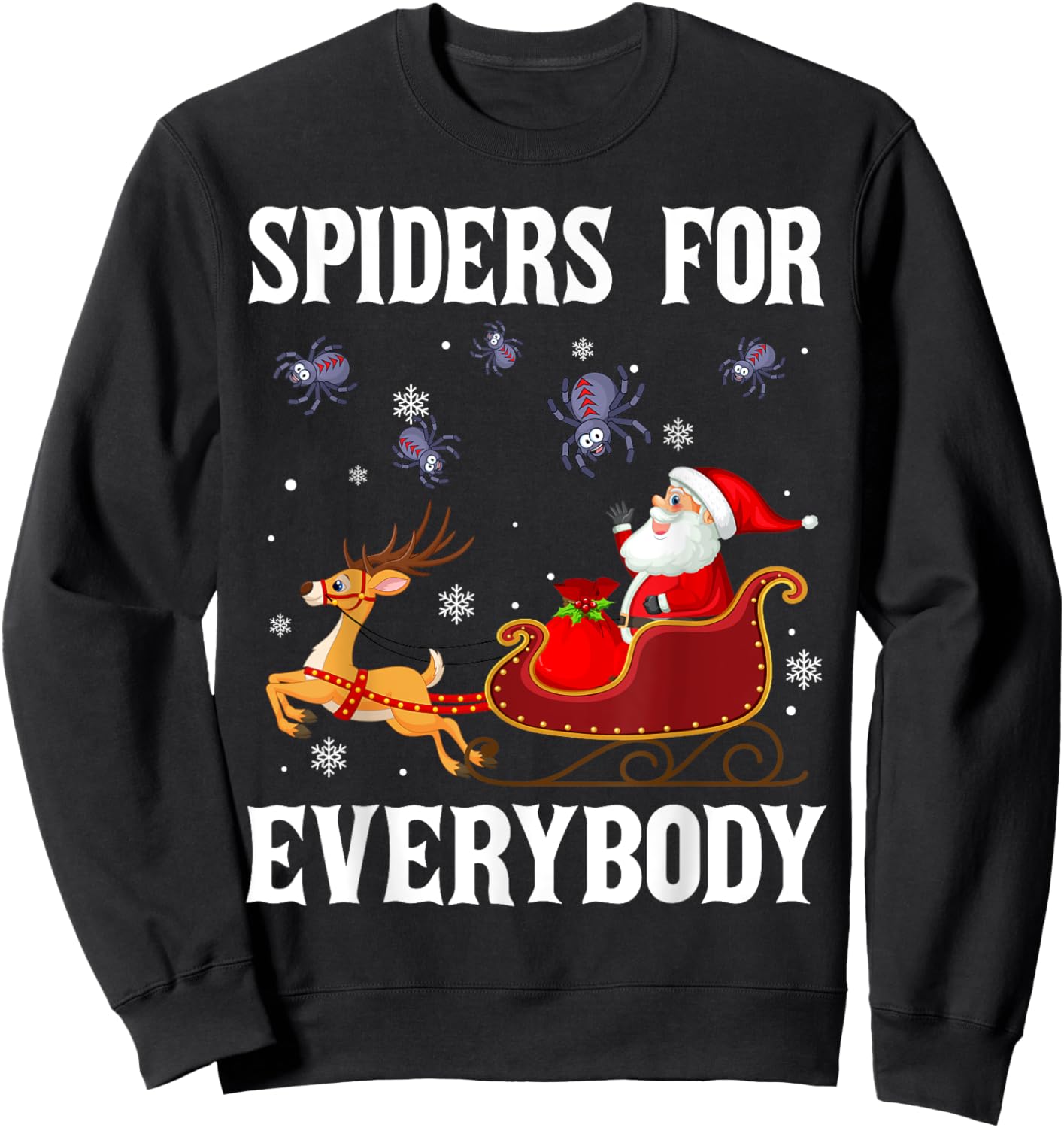 Spiders For Everybody Christmas Santa Claus Spider Xmas Sweatshirt - Sweatshirt | Black