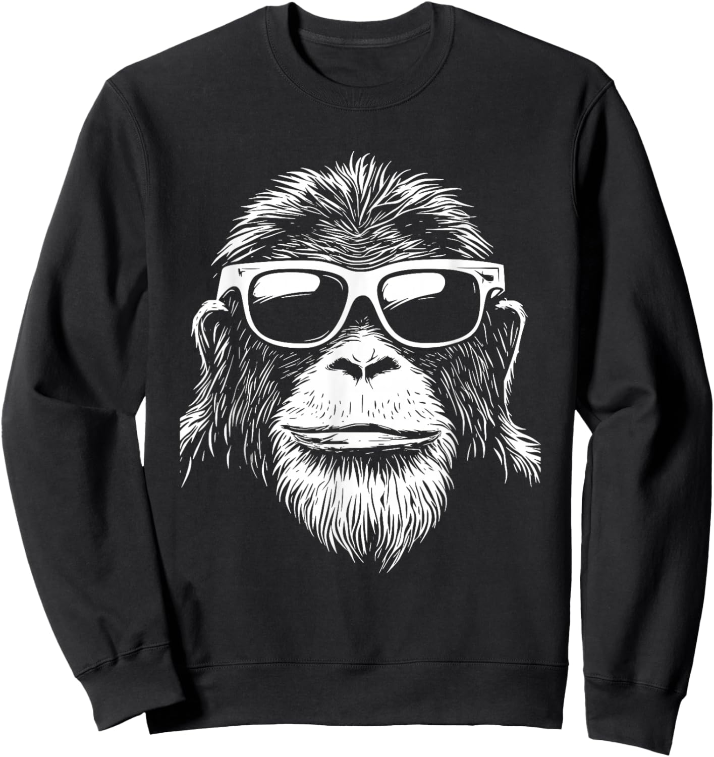 Orangutan Monkey Sunglasses Sweatshirt - Sweatshirt | Black