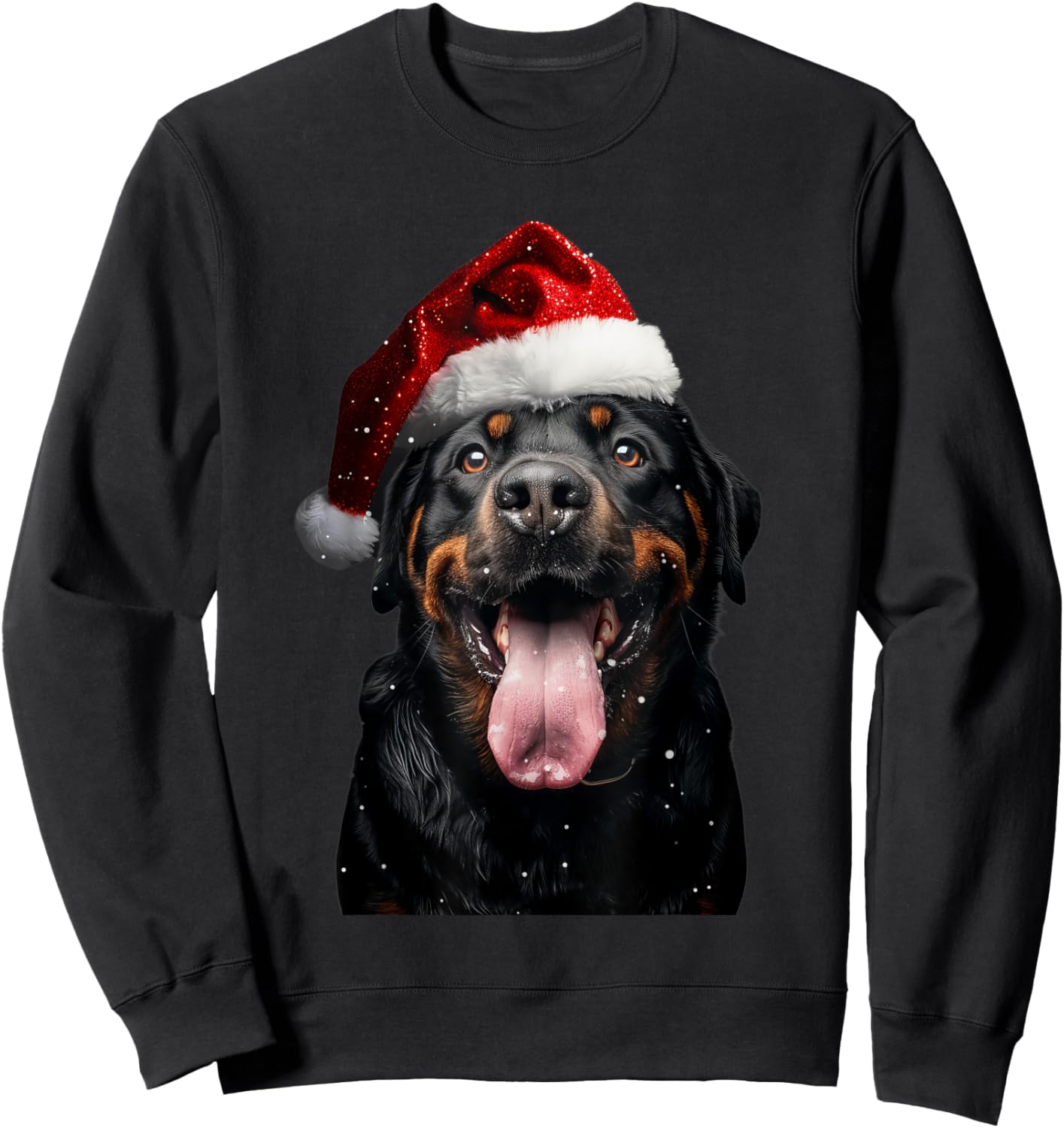 Christmas Dog Outfit Rottweiler Christmas Adult Black Small Graphic Sweatshirt - Sweatshirt | Black