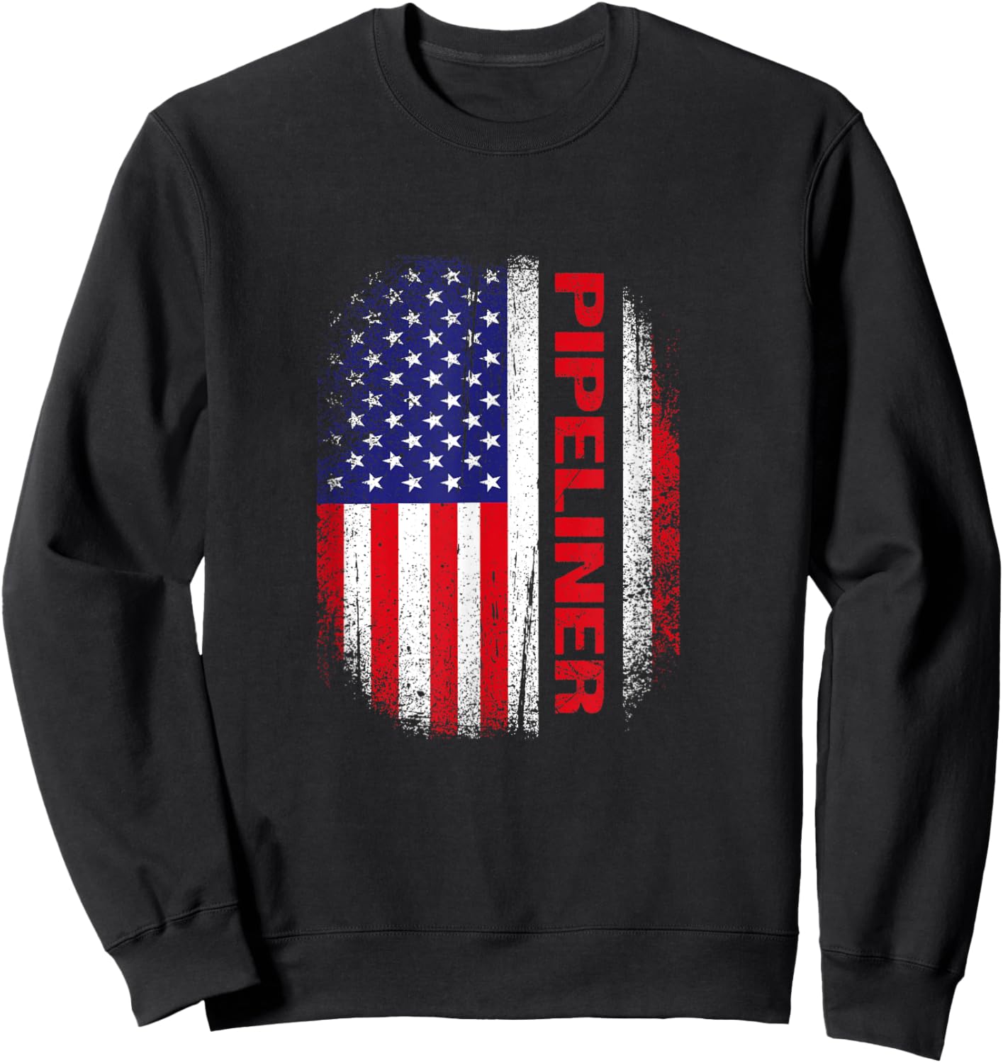 4th Of July Vintage US Flag Pipeline Welder Pipeliner Kids Men Sweatshirt - Sweatshirt | Black