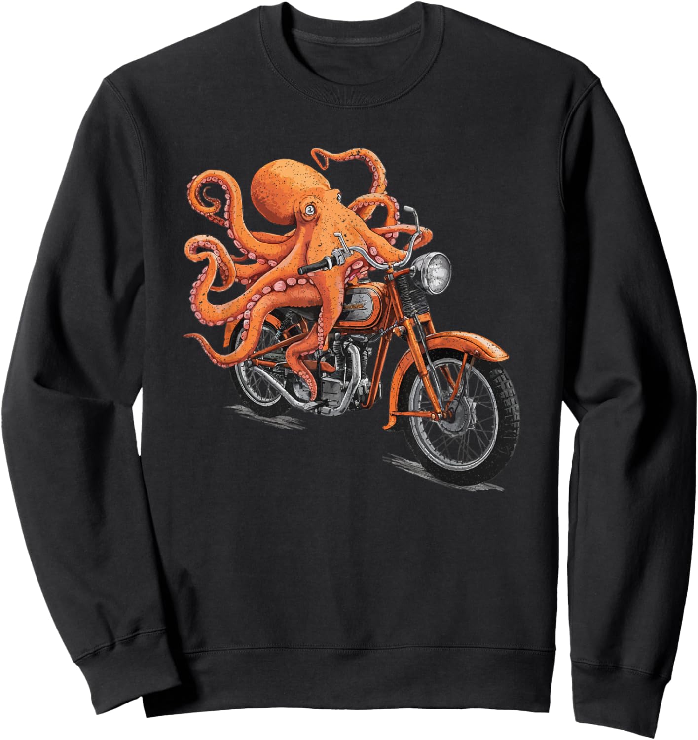 Octopus Riding vinage Biker Motorcycle Sweatshirt - Sweatshirt | Black