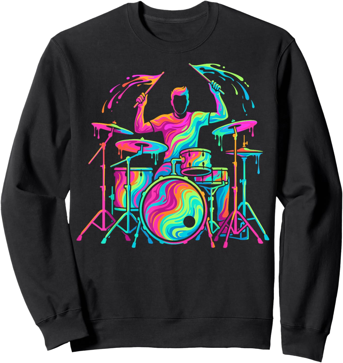Drummer Man Child Boy Sweatshirt - Sweatshirt | Black