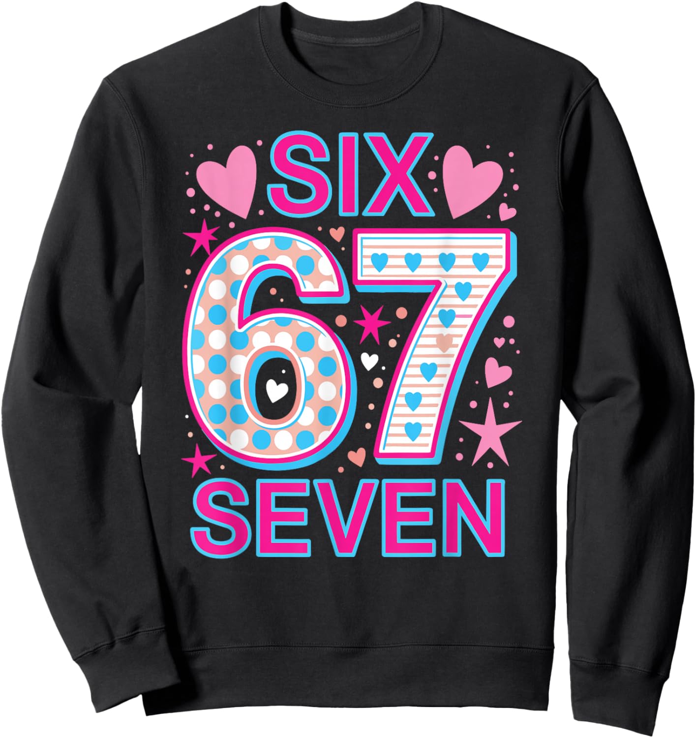 67 Six Seven 6-7 Sweet Italian Brainrot Kids Meme Shirt Sweatshirt - Sweatshirt | Black