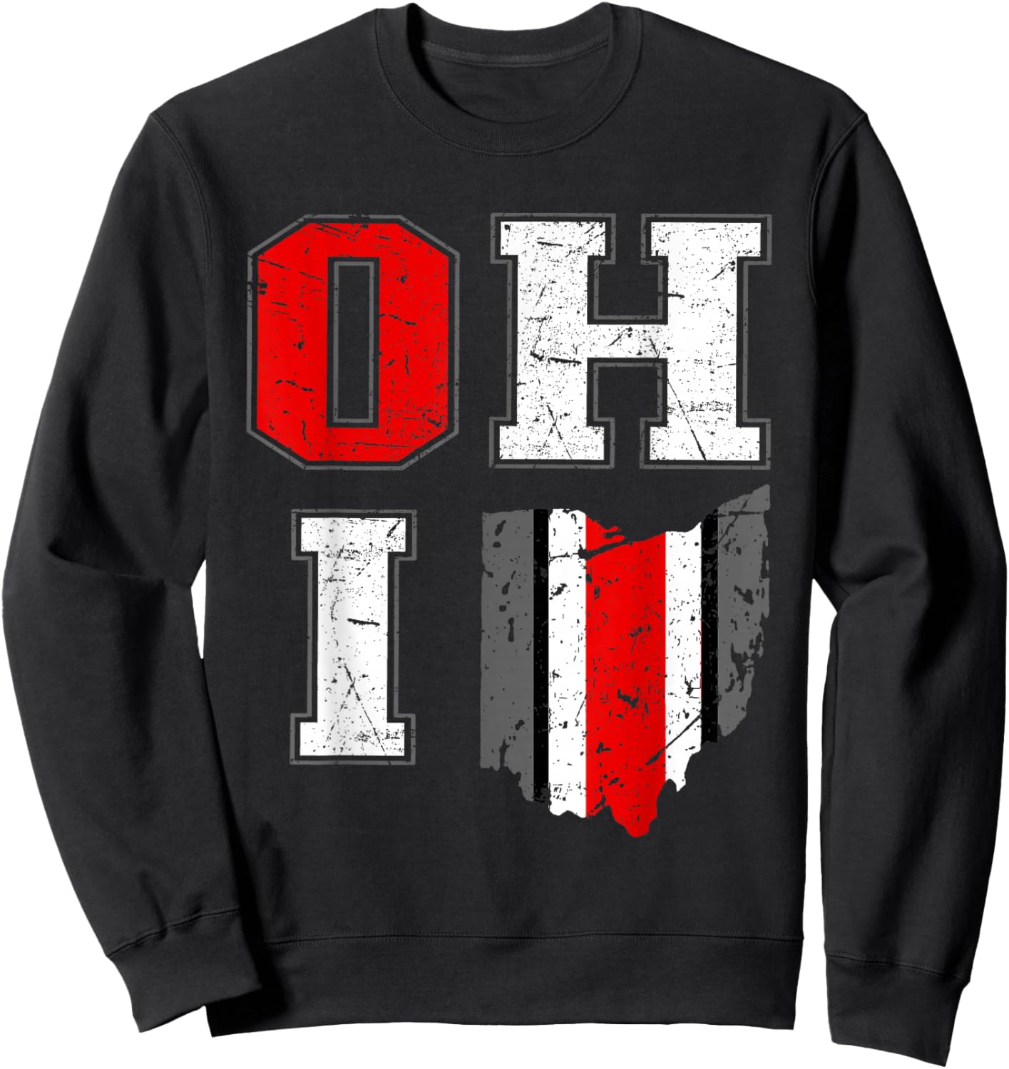 Vintage OHIO state of Ohio Map Women Men Sweatshirt - Sweatshirt | Black