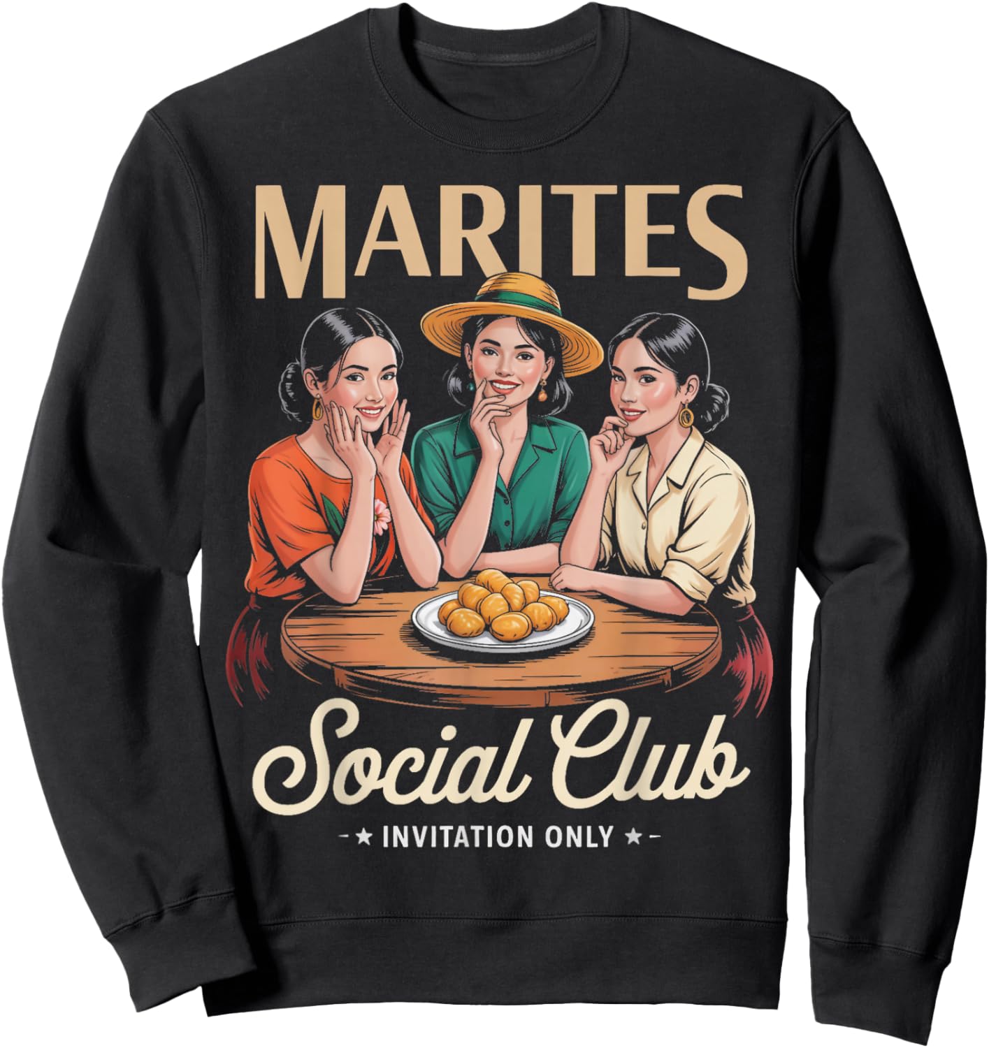 Marites Social Club Pinoy Pinay Filipino Country Philippines Sweatshirt - Sweatshirt | Black
