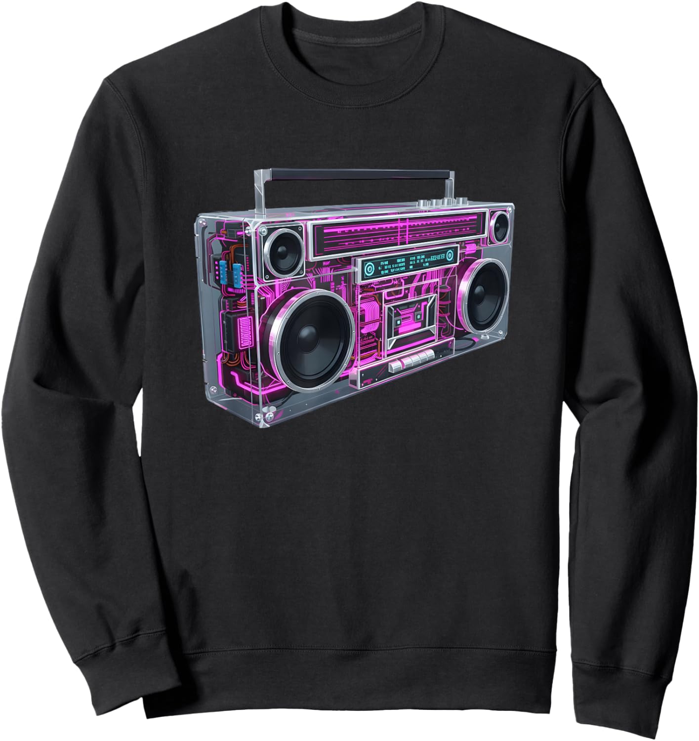 Boombox Old School Vintage Cassette Tape Retro Sweatshirt - Sweatshirt | Black